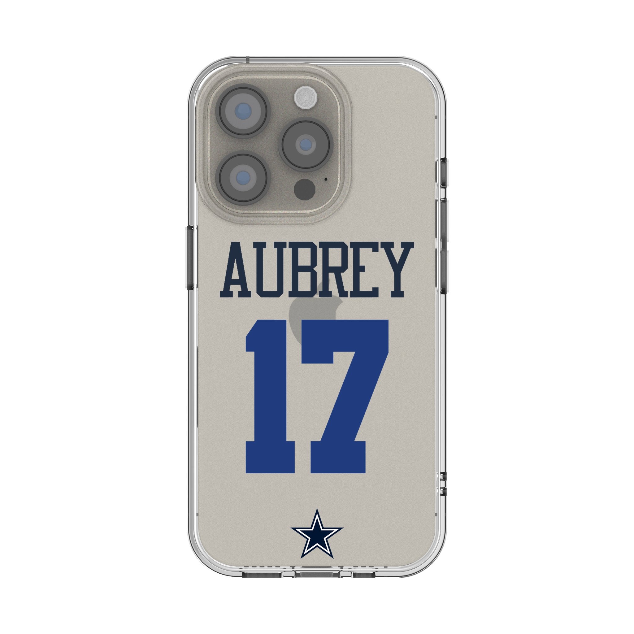 Brandon Aubrey Dallas Cowboys 17 Game Tactic Clear Phone Case for Apple iPhone - Sports Gifts, Sports Memorabilia, Sports Collectibles, Fan Shop