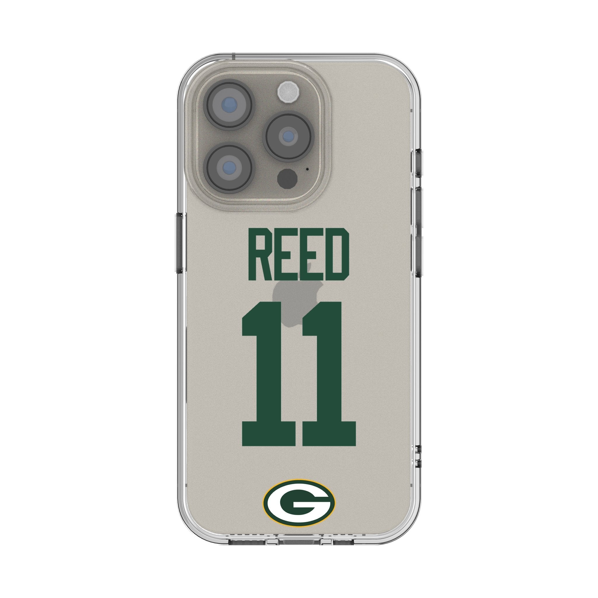 Jayden Reed Green Bay Packers 11 Game Tactic Clear Phone Case for Apple iPhone - Sports Gifts, Sports Memorabilia, Sports Collectibles, Fan Shop