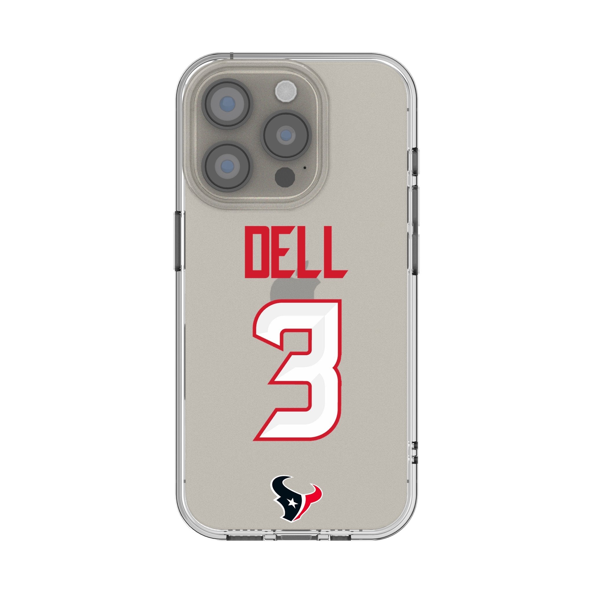 Tank Dell Houston Texans 3 Game Tactic Clear Phone Case for Apple iPhone - Sports Gifts, Sports Memorabilia, Sports Collectibles, Fan Shop