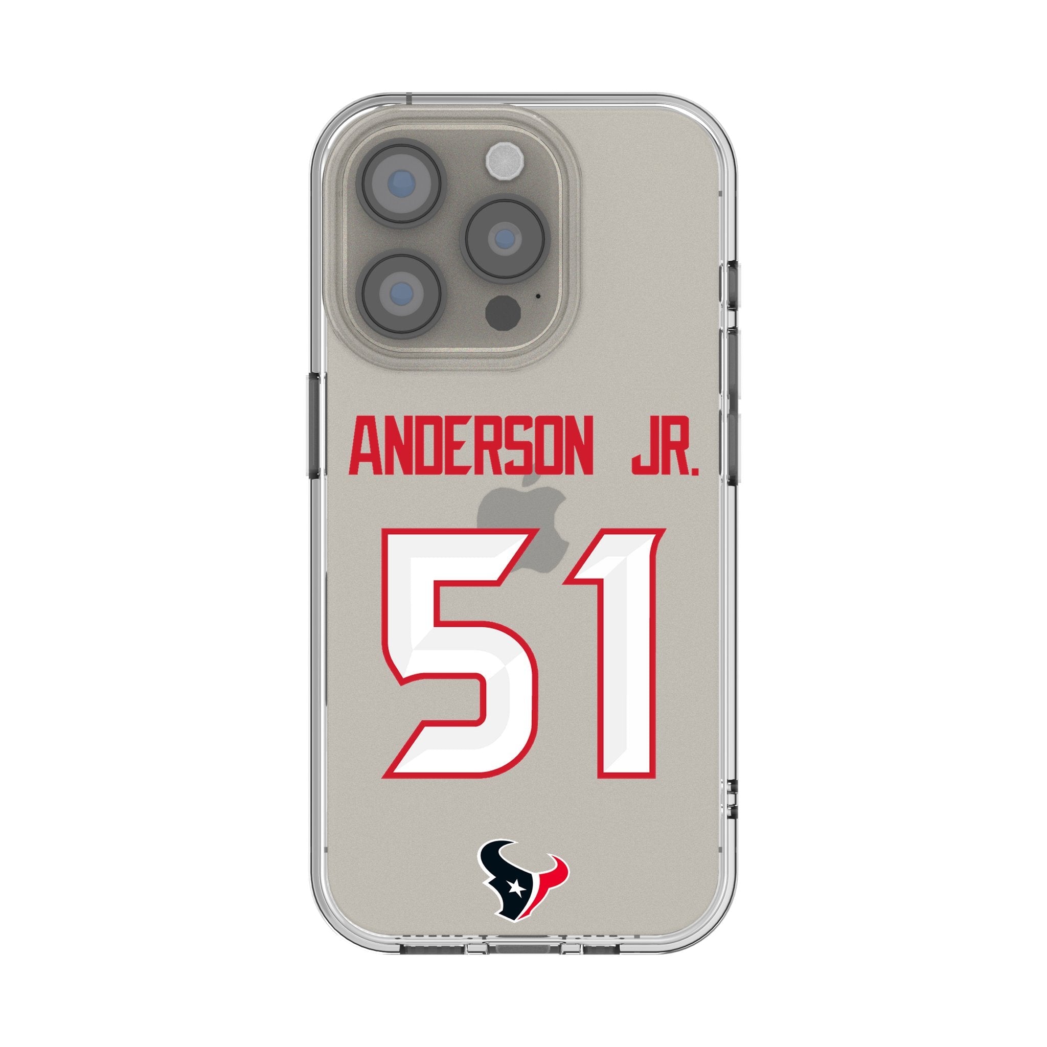 Will Anderson Jr. Houston Texans 51 Game Tactic Clear Phone Case for Apple iPhone - Sports Gifts, Sports Memorabilia, Sports Collectibles, Fan Shop