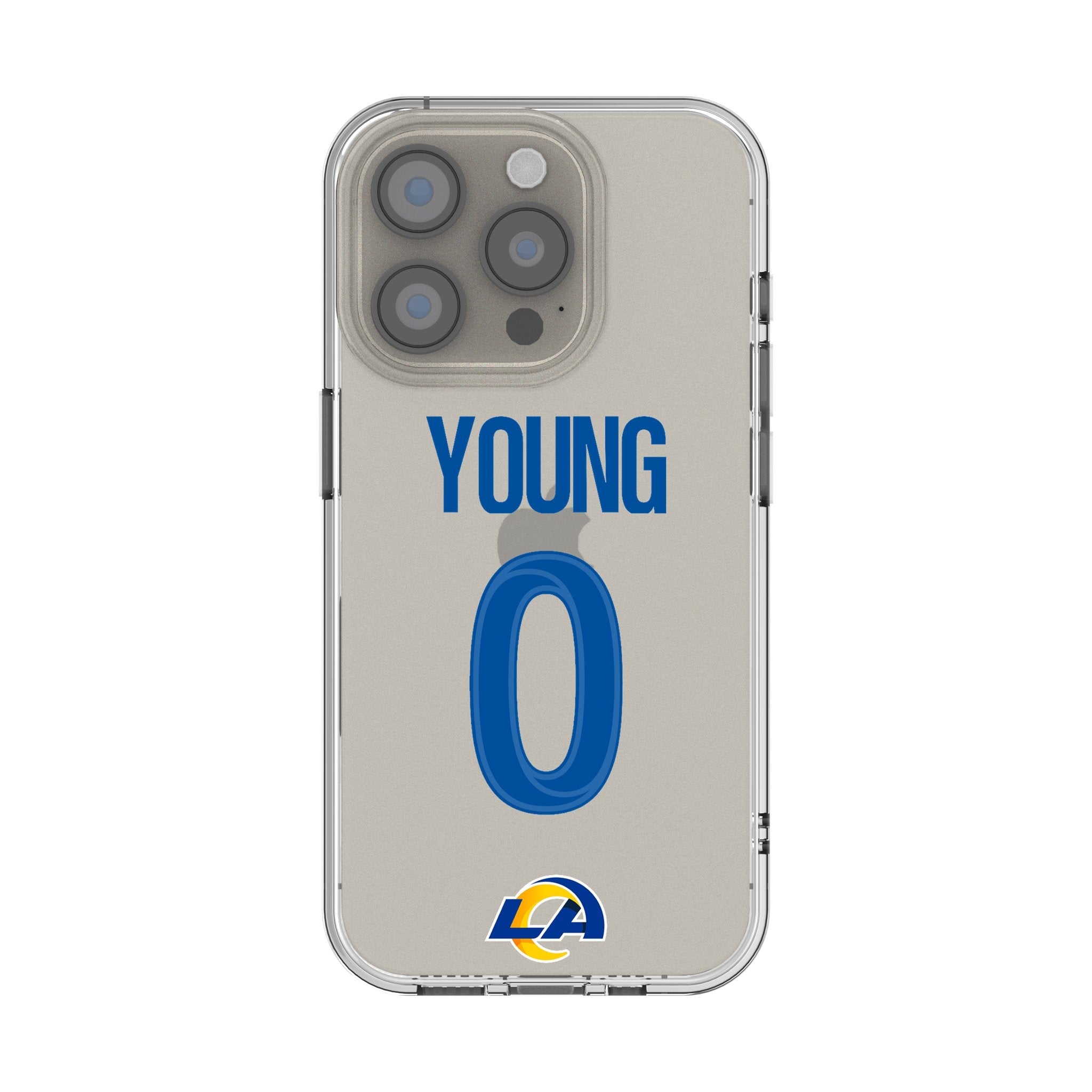 Byron Young Los Angeles Rams 0 Game Tactic Clear Phone Case for Apple iPhone - Sports Gifts, Sports Memorabilia, Sports Collectibles, Fan Shop
