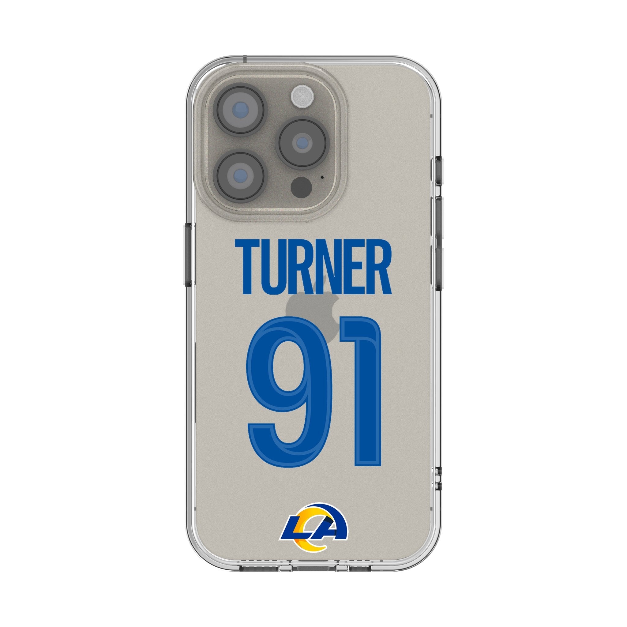 Kobie Turner Los Angeles Rams 91 Game Tactic Clear Phone Case for Apple iPhone - Sports Gifts, Sports Memorabilia, Sports Collectibles, Fan Shop