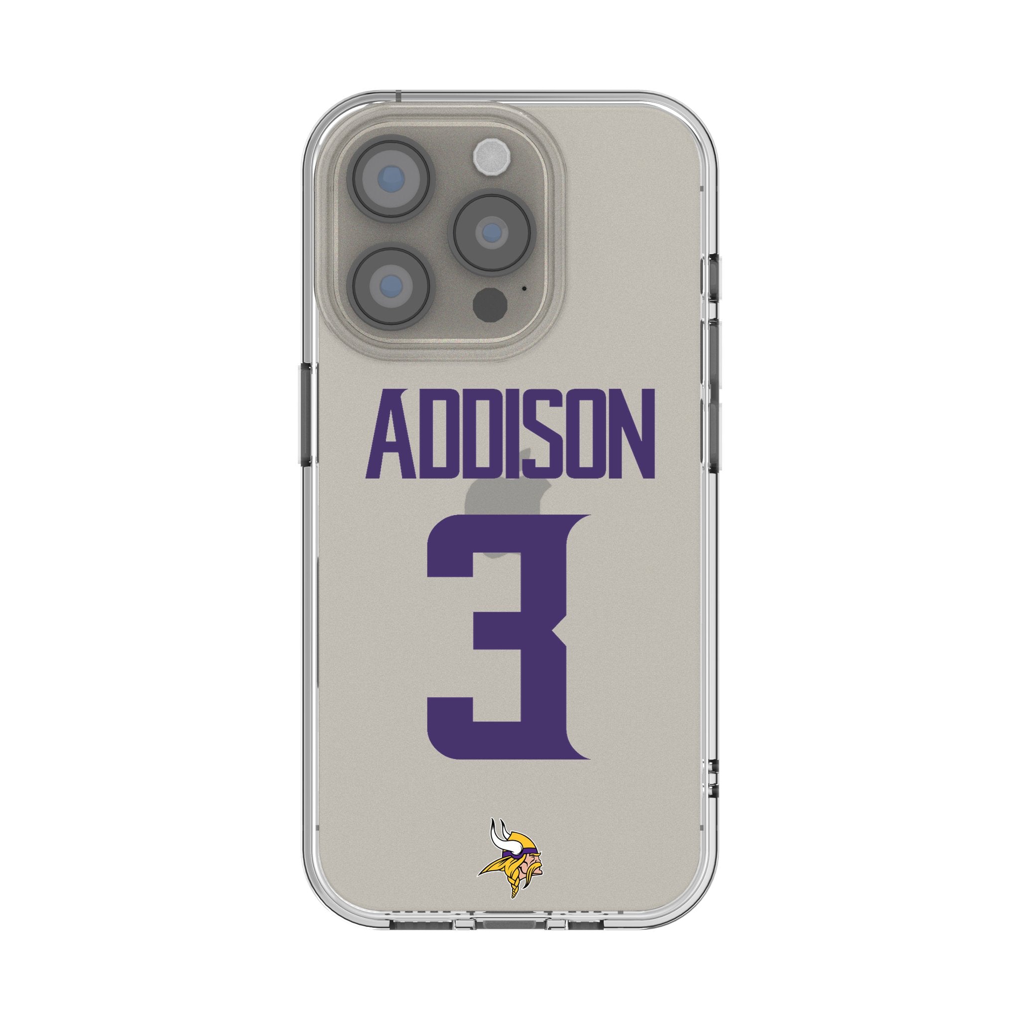 Jordan Addison Minnesota Vikings 3 Game Tactic Clear Phone Case for Apple iPhone - Sports Gifts, Sports Memorabilia, Sports Collectibles, Fan Shop
