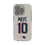 Drake Maye New England Patriots 10 Game Tactic Clear Phone Case for Apple iPhone - Sports Gifts, Sports Memorabilia, Sports Collectibles, Fan Shop