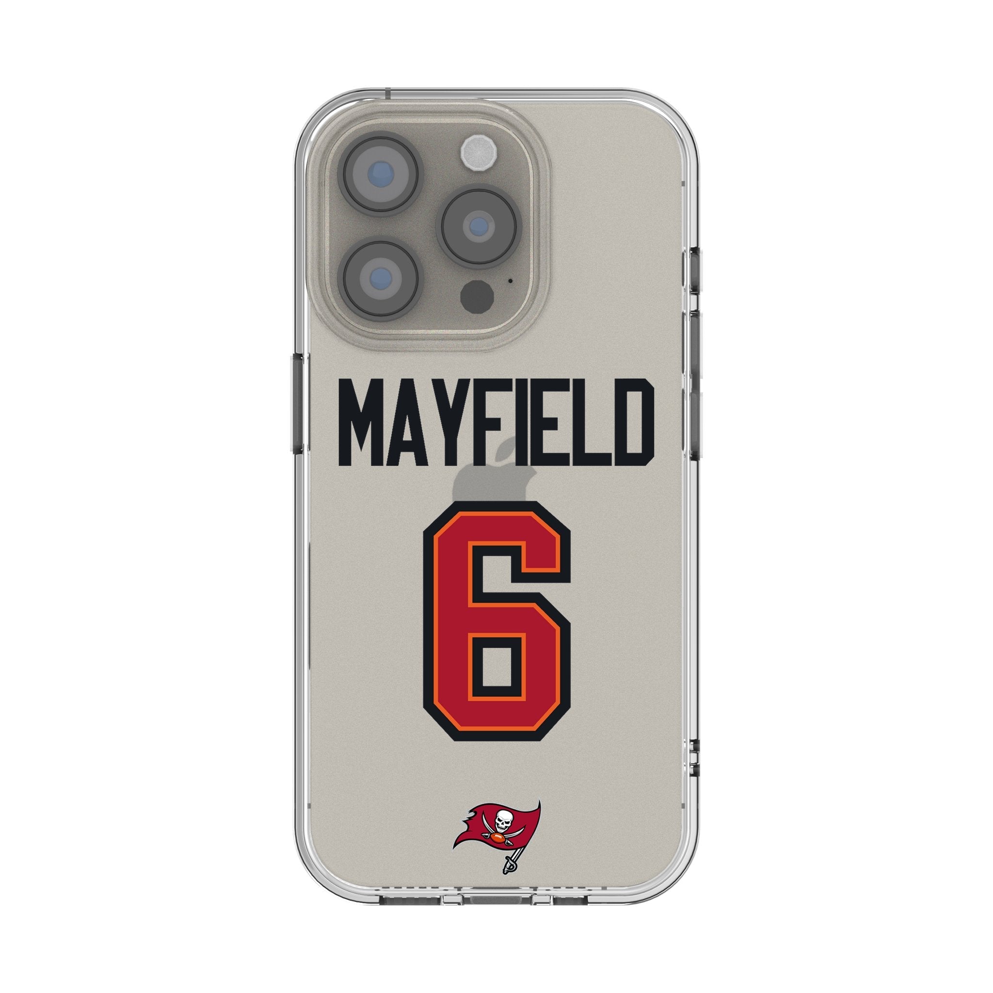 Baker Mayfield Tampa Bay Buccaneers 6 Game Tactic Clear Phone Case for Apple iPhone - Sports Gifts, Sports Memorabilia, Sports Collectibles, Fan Shop
