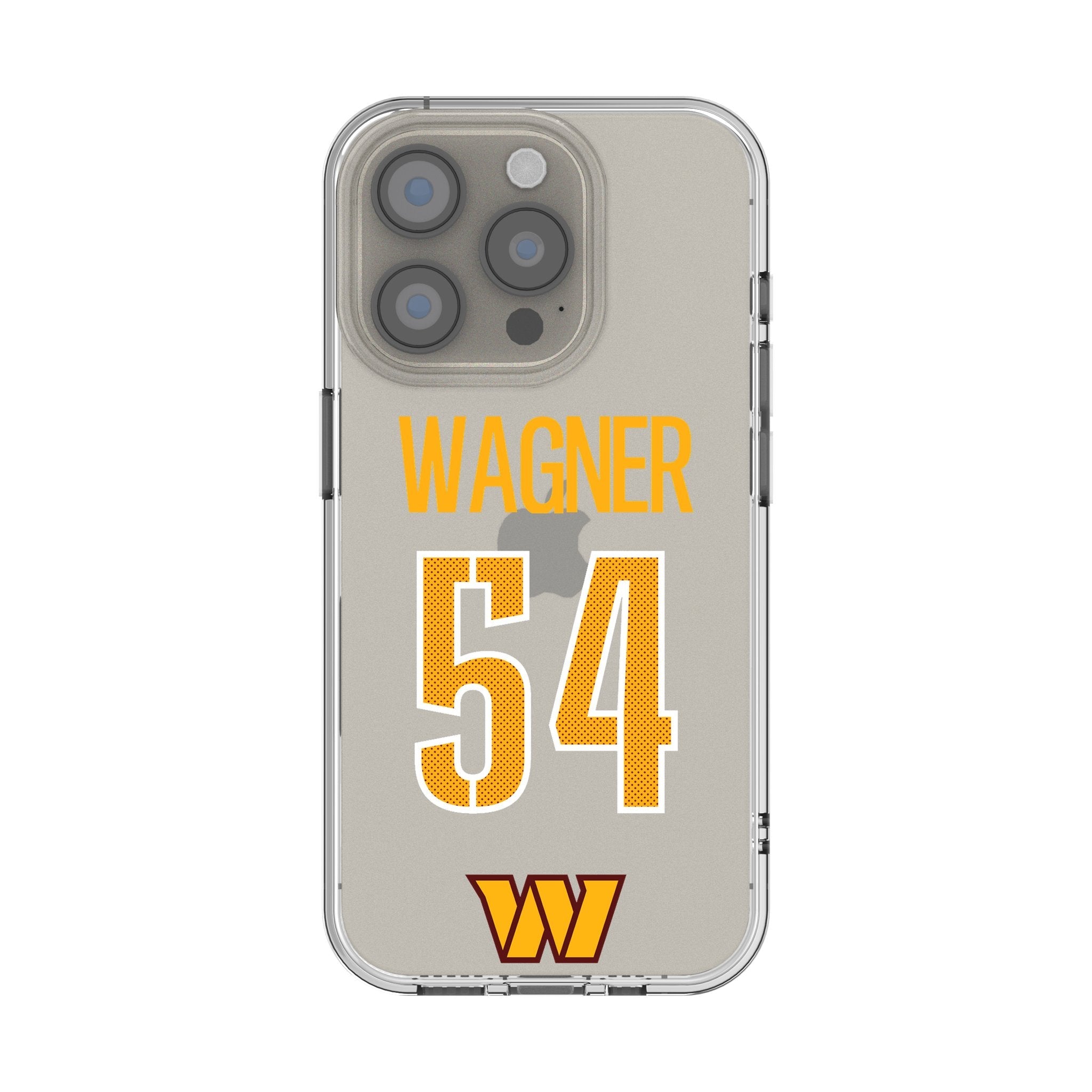 Bobby Wagner Washington Commanders 54 Game Tactic Clear Phone Case for Apple iPhone - Sports Gifts, Sports Memorabilia, Sports Collectibles, Fan Shop