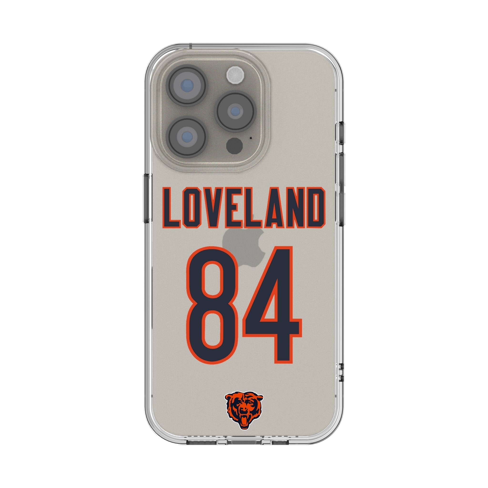 Colston Loveland Chicago Bears 84 Game Tactic Clear Phone Case for Apple iPhone - Sports Gifts, Sports Memorabilia, Sports Collectibles, Fan Shop