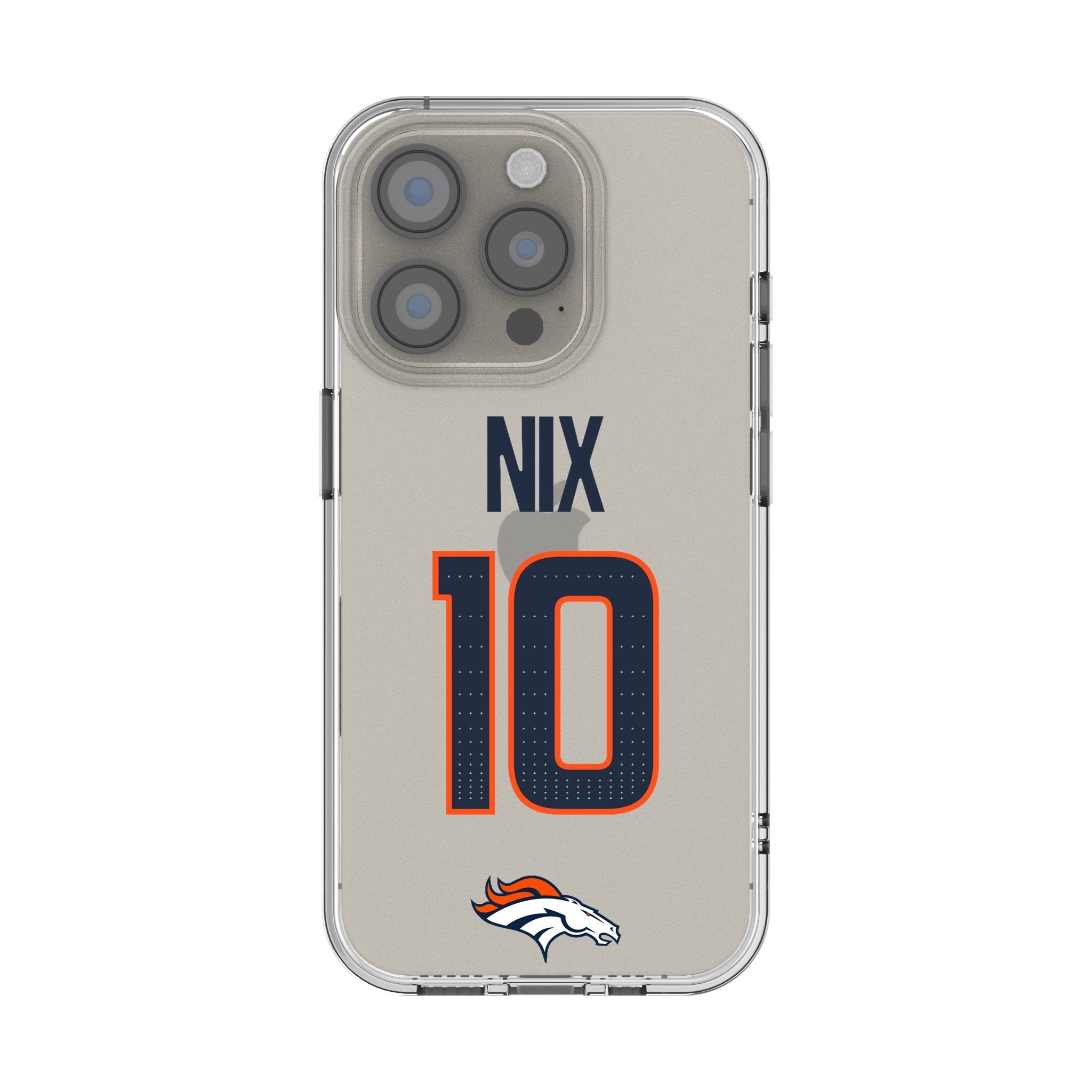 Bo Nix Denver Broncos 10 Game Tactic Clear Phone Case for Apple iPhone - Sports Gifts, Sports Memorabilia, Sports Collectibles, Fan Shop