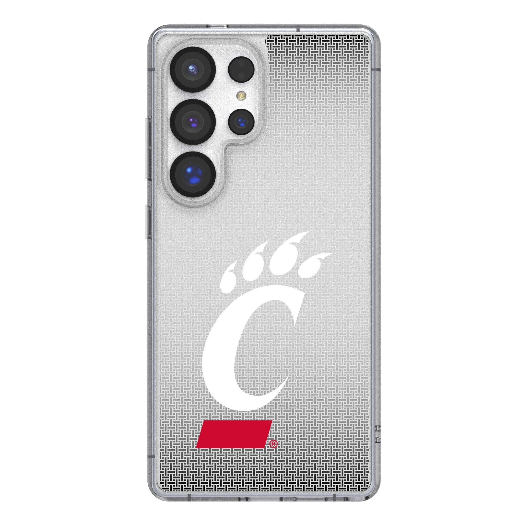 University of Cincinnati Bearcats Linen Clear Phone Case for Samsung Galaxy - Sports Gifts, Sports Memorabilia, Sports Collectibles, Fan Shop