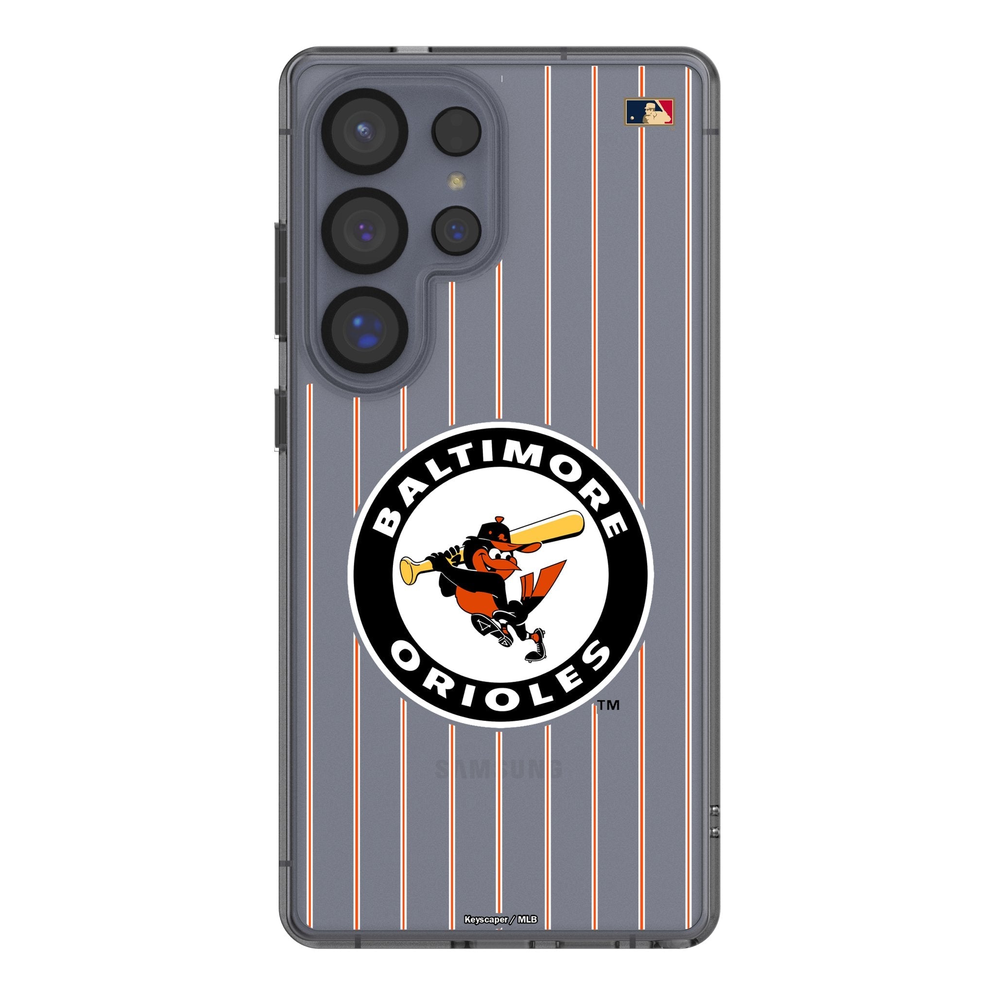 Baltimore Orioles 1966-1969 - Cooperstown Collection Pinstripe Clear Phone Case for Samsung Galaxy - Sports Gifts, Sports Memorabilia, Sports Collectibles, Fan Shop