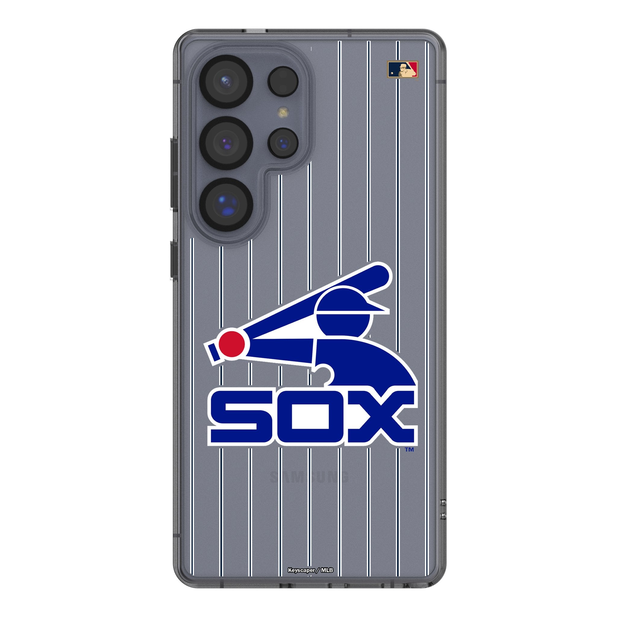 Chicago White Sox 1976-1981 - Cooperstown Collection Pinstripe Clear Phone Case for Samsung Galaxy - Sports Gifts, Sports Memorabilia, Sports Collectibles, Fan Shop