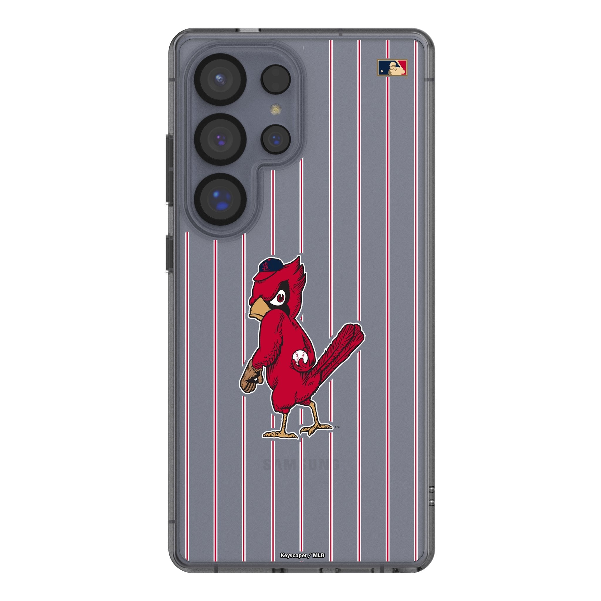 St Louis Cardinals 1950s - Cooperstown Collection Pinstripe Clear Phone Case for Samsung Galaxy - Sports Gifts, Sports Memorabilia, Sports Collectibles, Fan Shop