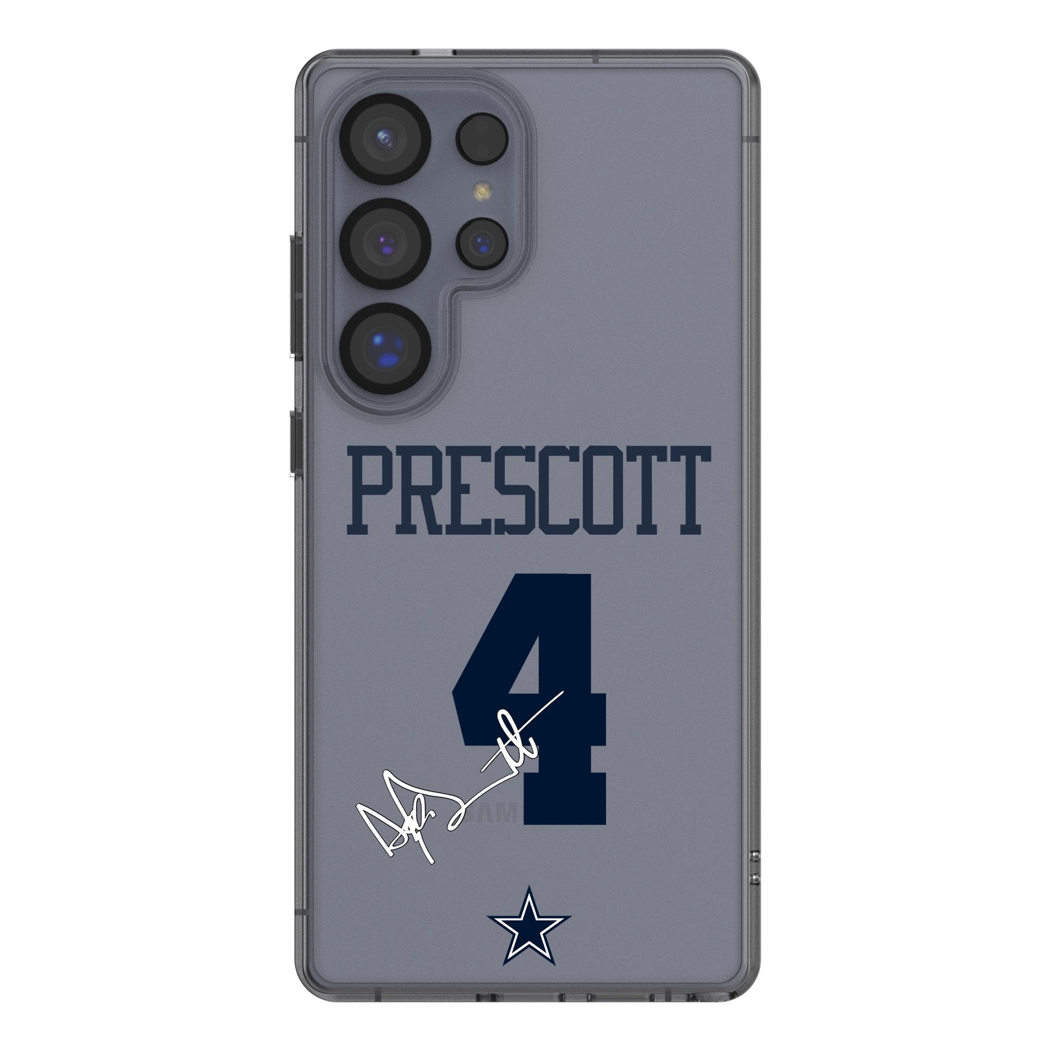 Dak Prescott Dallas Cowboys 4 Game Tactic Clear Phone Case for Samsung Galaxy - Sports Gifts, Sports Memorabilia, Sports Collectibles, Fan Shop