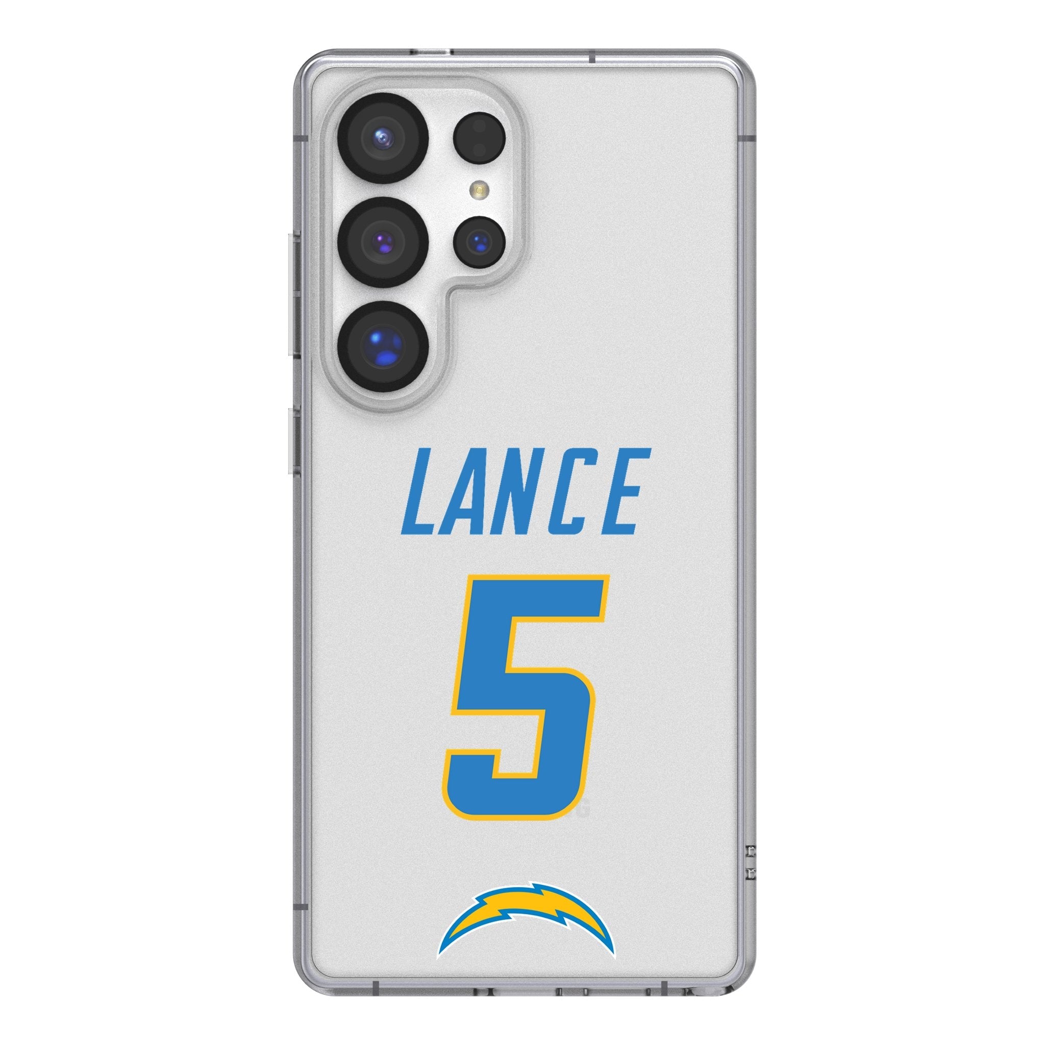 Trey Lance Los Angeles Chargers 5 Game Tactic Clear Phone Case for Samsung Galaxy - Sports Gifts, Sports Memorabilia, Sports Collectibles, Fan Shop