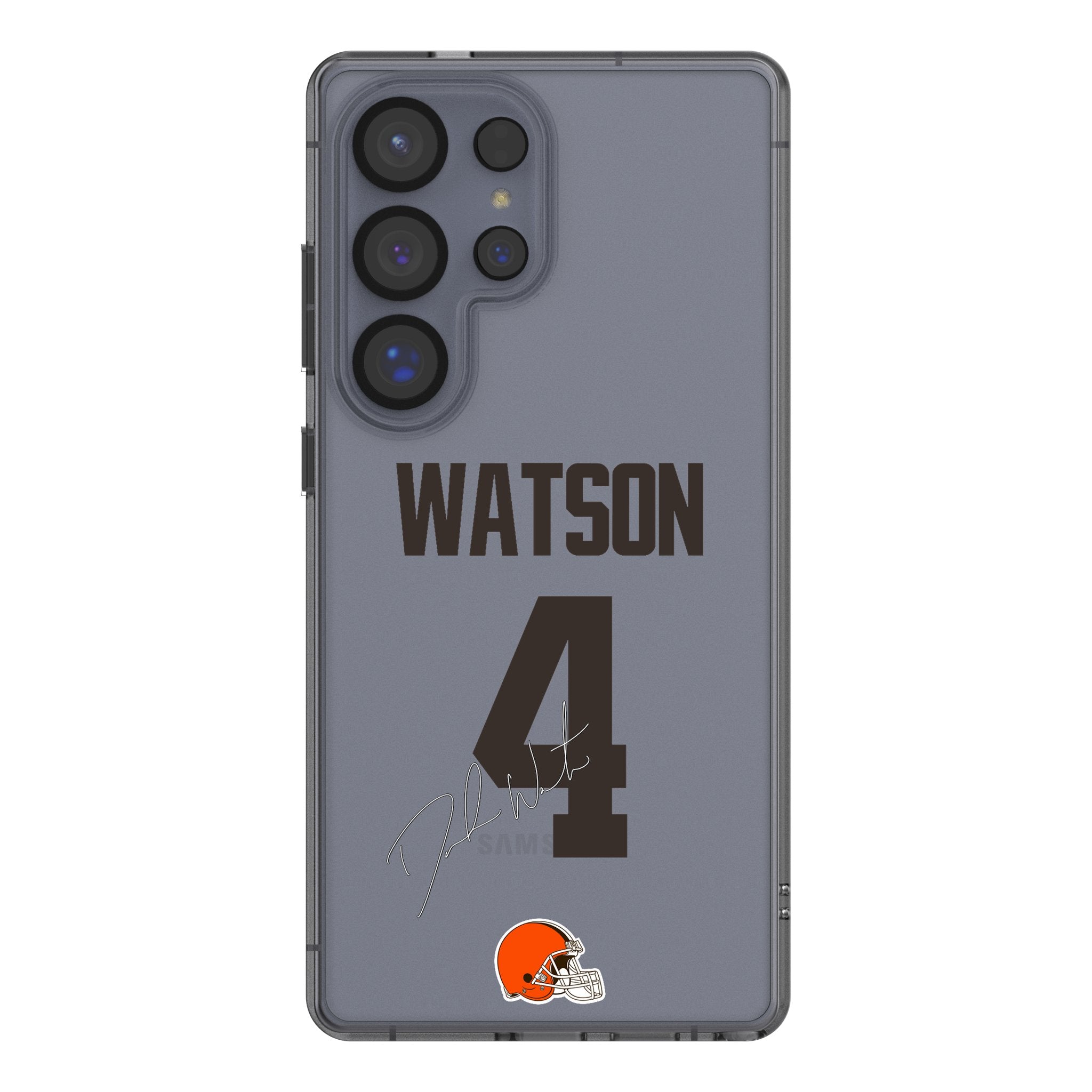 Deshaun Watson Cleveland Browns 4 Game Tactic Clear Phone Case for Samsung Galaxy - Sports Gifts, Sports Memorabilia, Sports Collectibles, Fan Shop