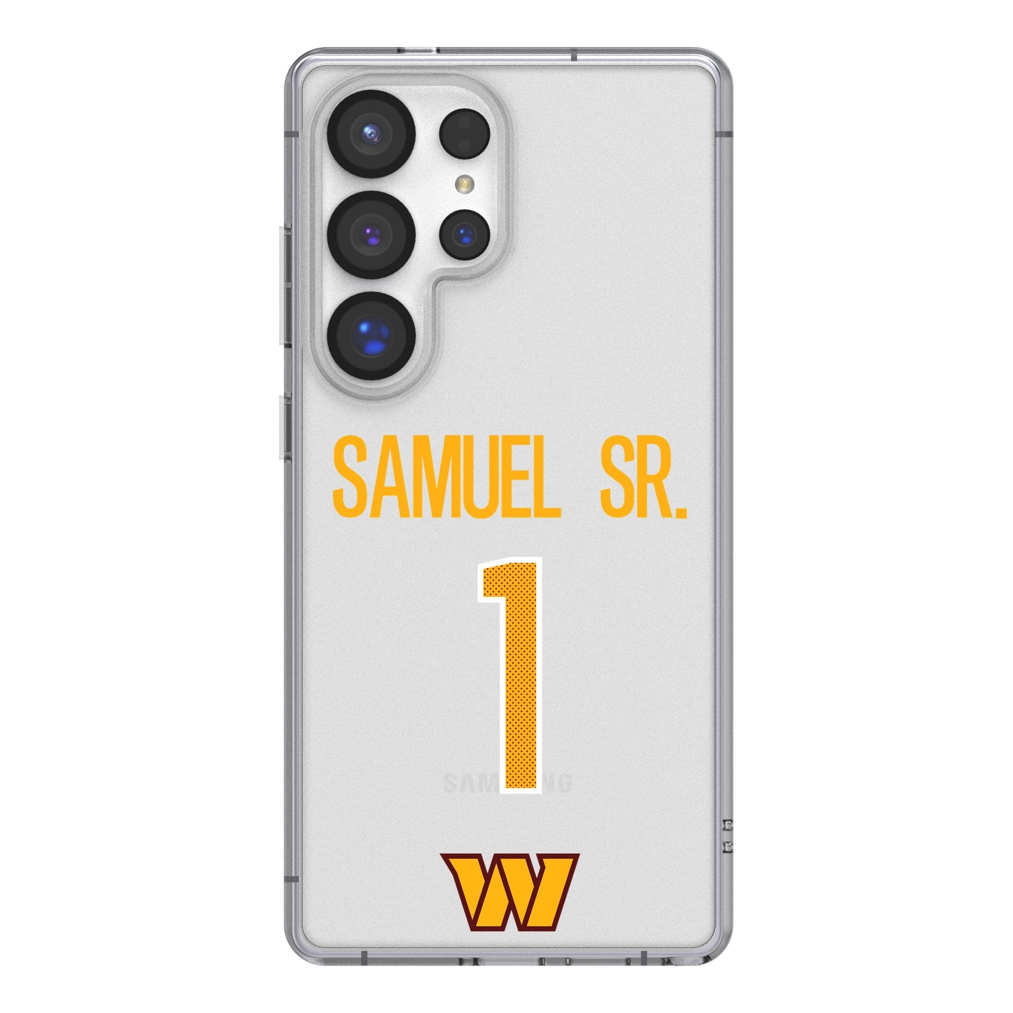 Deebo Samuel Sr. Washington Commanders 1 Game Tactic Clear Phone Case for Samsung Galaxy - Sports Gifts, Sports Memorabilia, Sports Collectibles, Fan Shop