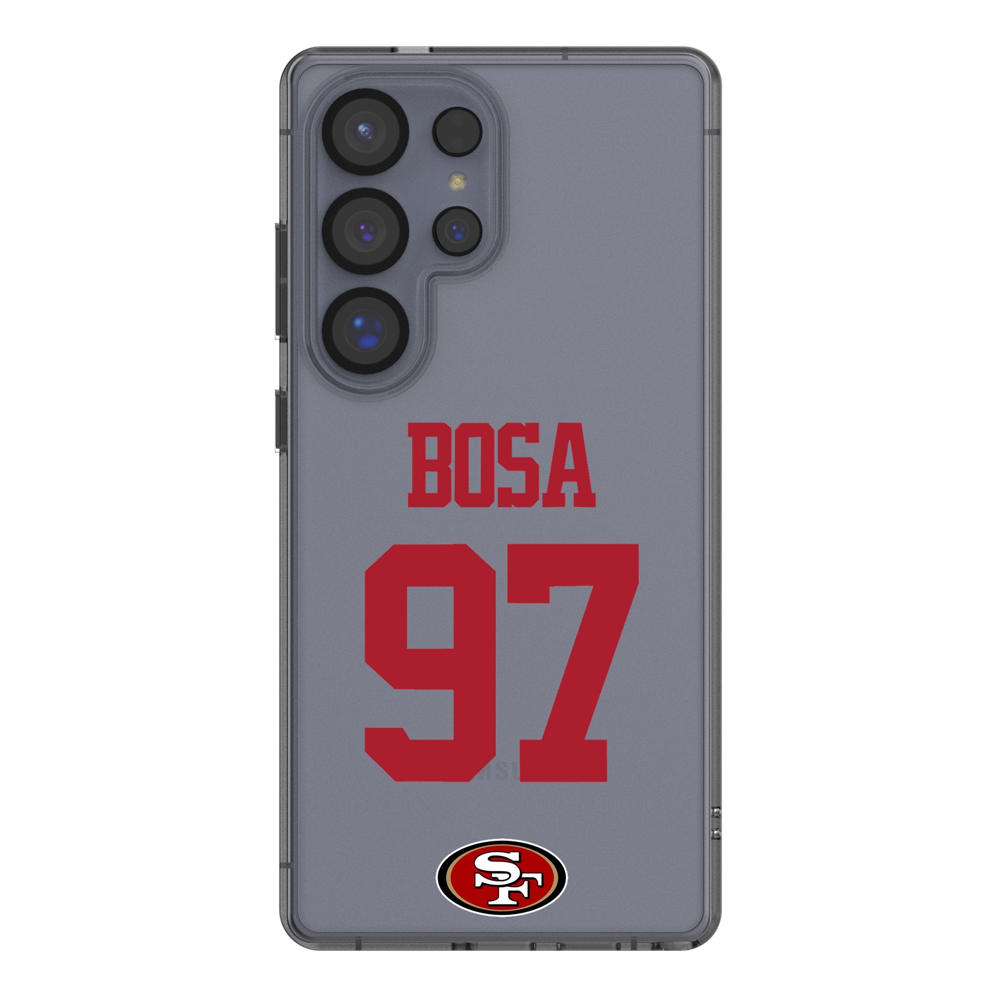 Nick Bosa San Francisco 49ers 97 Game Tactic Clear Phone Case for Samsung Galaxy - Sports Gifts, Sports Memorabilia, Sports Collectibles, Fan Shop