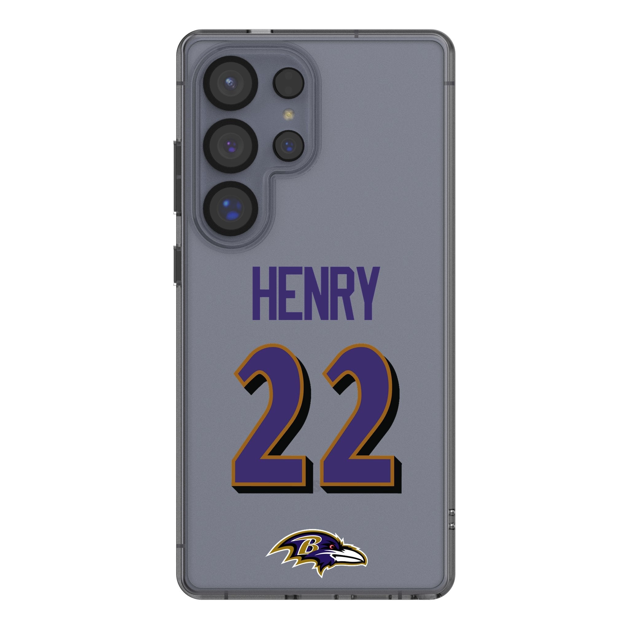 Derrick Henry Baltimore Ravens 22 Game Tactic Clear Phone Case for Samsung Galaxy - Sports Gifts, Sports Memorabilia, Sports Collectibles, Fan Shop