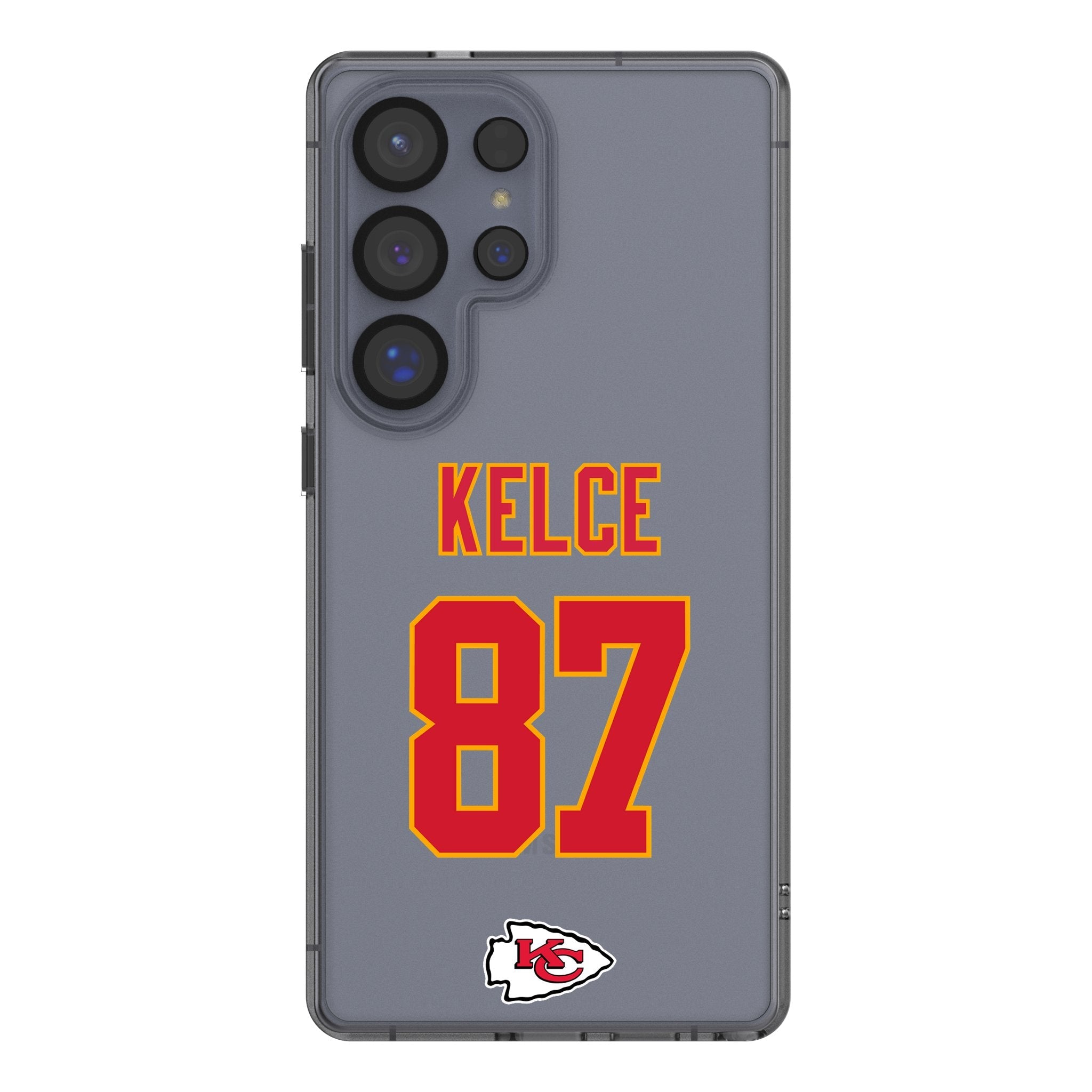 Travis Kelce Kansas City Chiefs 87 Game Tactic Clear Phone Case for Samsung Galaxy - Sports Gifts, Sports Memorabilia, Sports Collectibles, Fan Shop