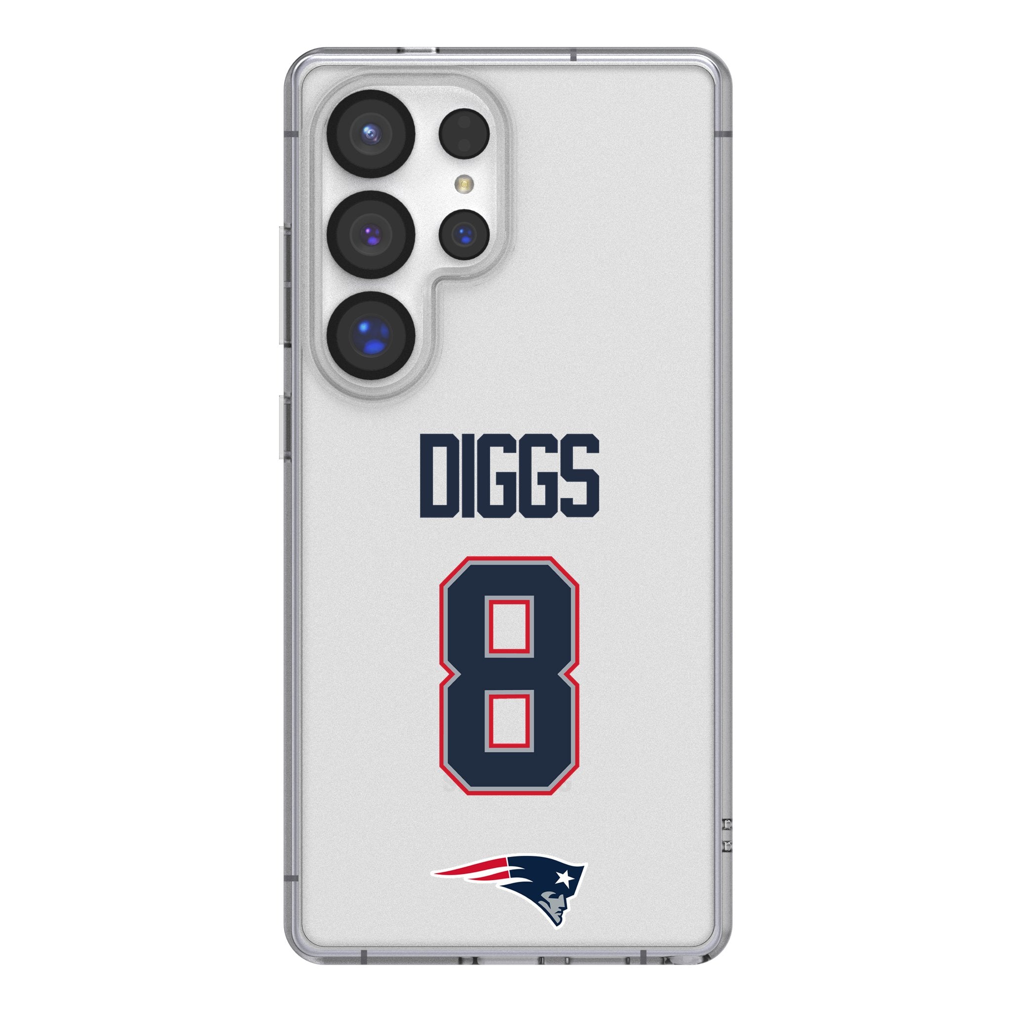 Stefon Diggs New England Patriots 8 Game Tactic Clear Phone Case for Samsung Galaxy - Sports Gifts, Sports Memorabilia, Sports Collectibles, Fan Shop