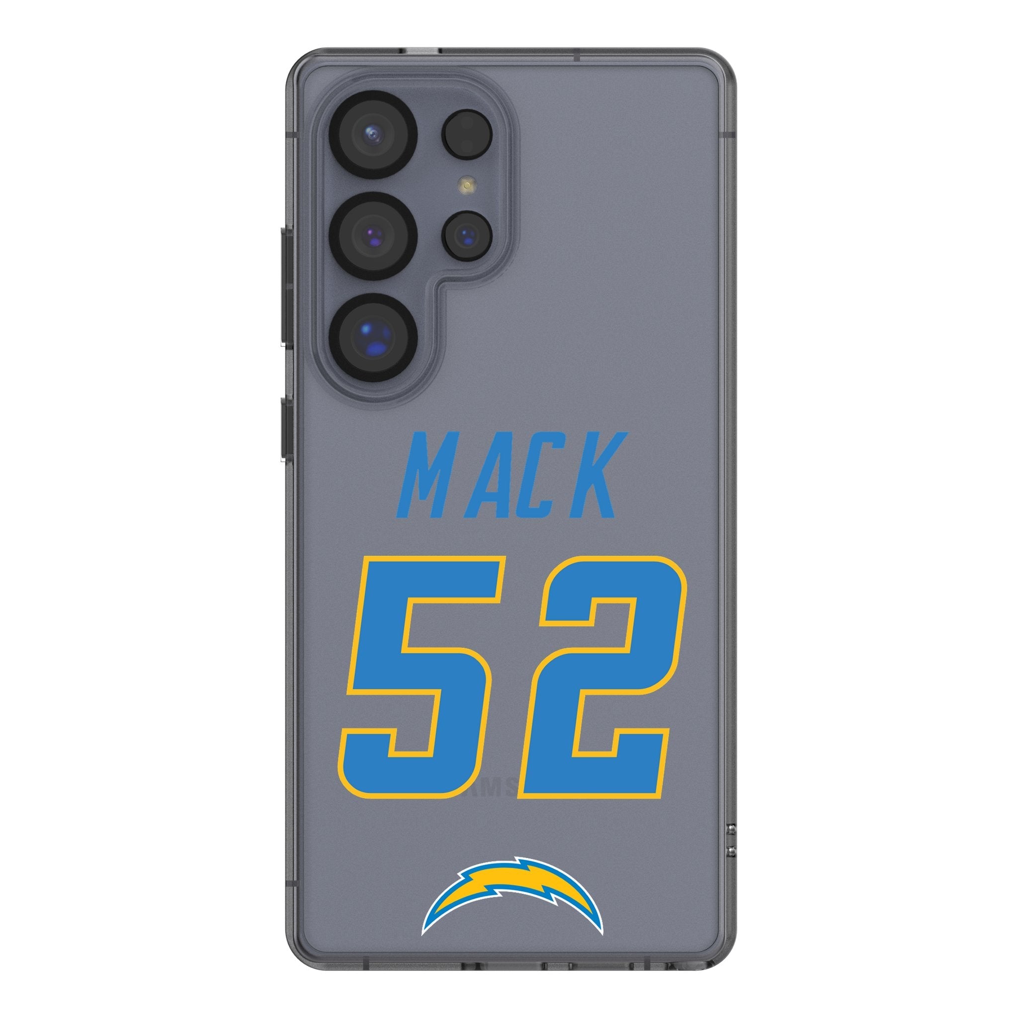 Khalil Mack Los Angeles Chargers 52 Game Tactic Clear Phone Case for Samsung Galaxy - Sports Gifts, Sports Memorabilia, Sports Collectibles, Fan Shop