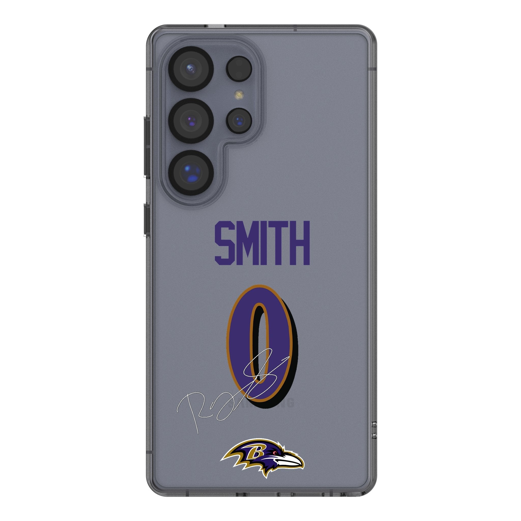 Roquan Smith Baltimore Ravens 0 Game Tactic Clear Phone Case for Samsung Galaxy - Sports Gifts, Sports Memorabilia, Sports Collectibles, Fan Shop
