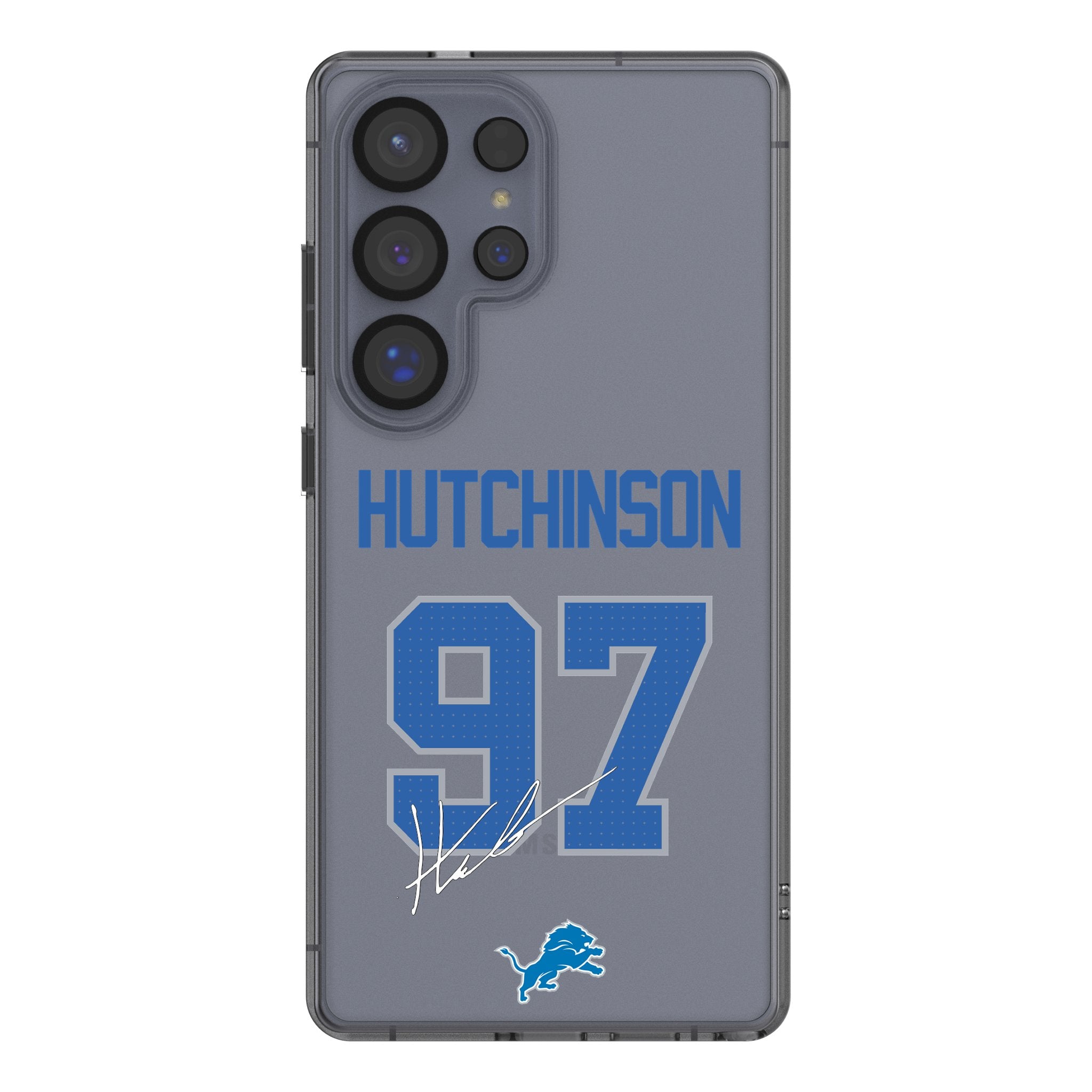 Aidan Hutchinson Detroit Lions 97 Game Tactic Clear Phone Case for Samsung Galaxy - Sports Gifts, Sports Memorabilia, Sports Collectibles, Fan Shop