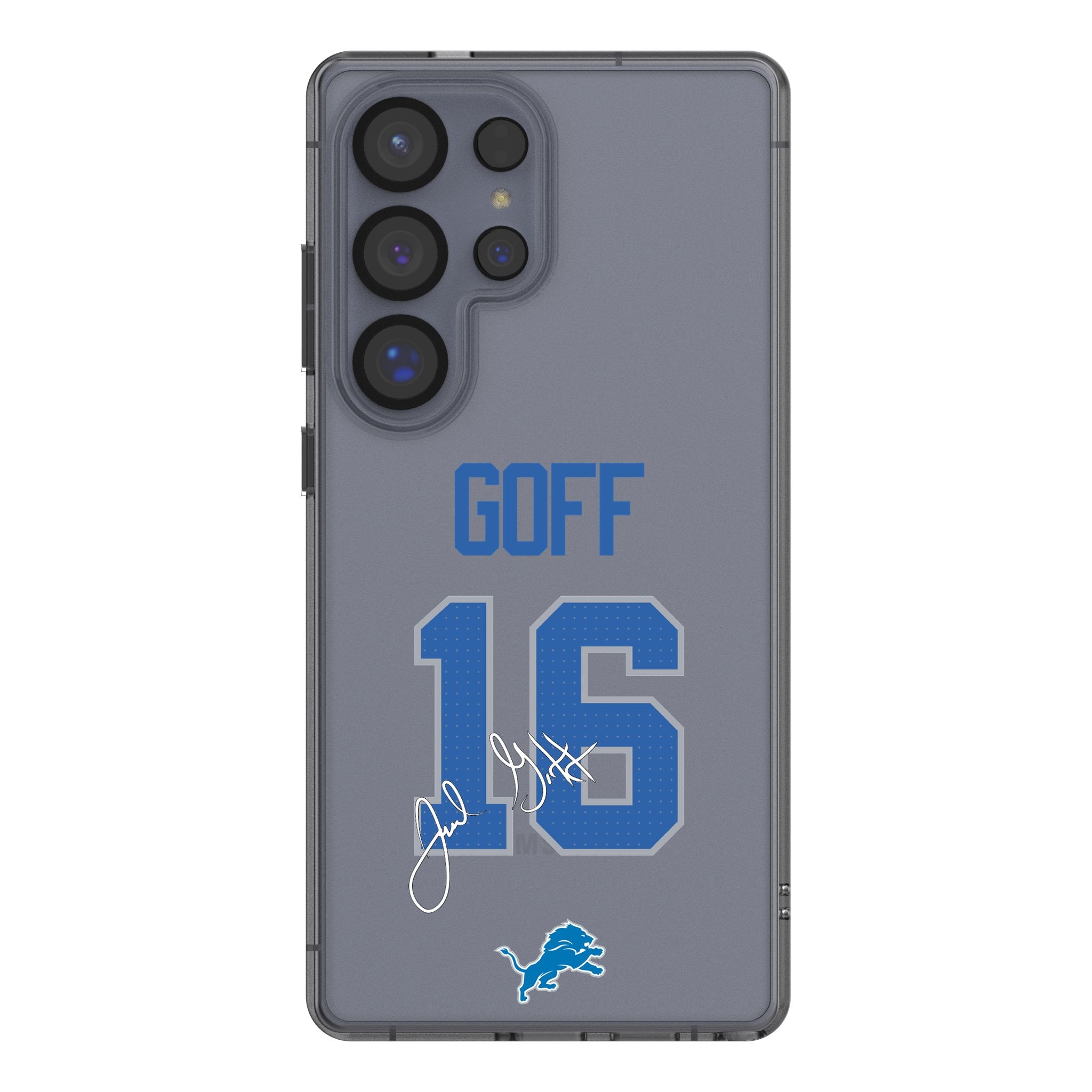 Jared Goff Detroit Lions 16 Game Tactic Clear Phone Case for Samsung Galaxy - Sports Gifts, Sports Memorabilia, Sports Collectibles, Fan Shop