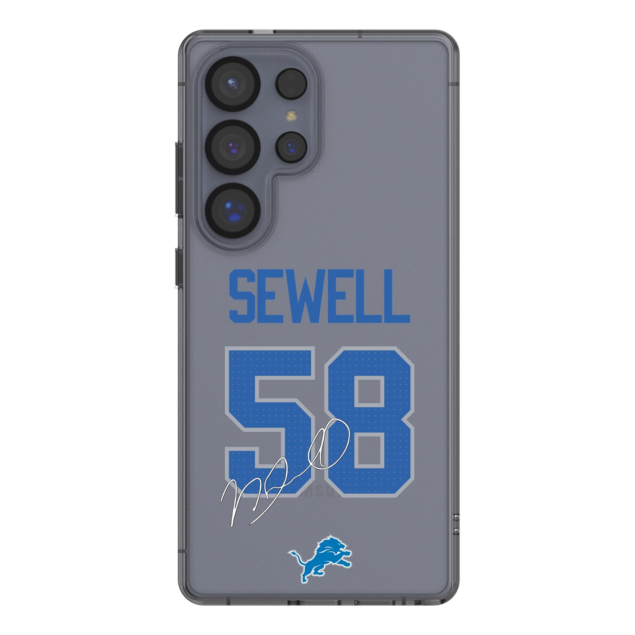 Penei Sewell Detroit Lions 58 Game Tactic Clear Phone Case for Samsung Galaxy - Sports Gifts, Sports Memorabilia, Sports Collectibles, Fan Shop
