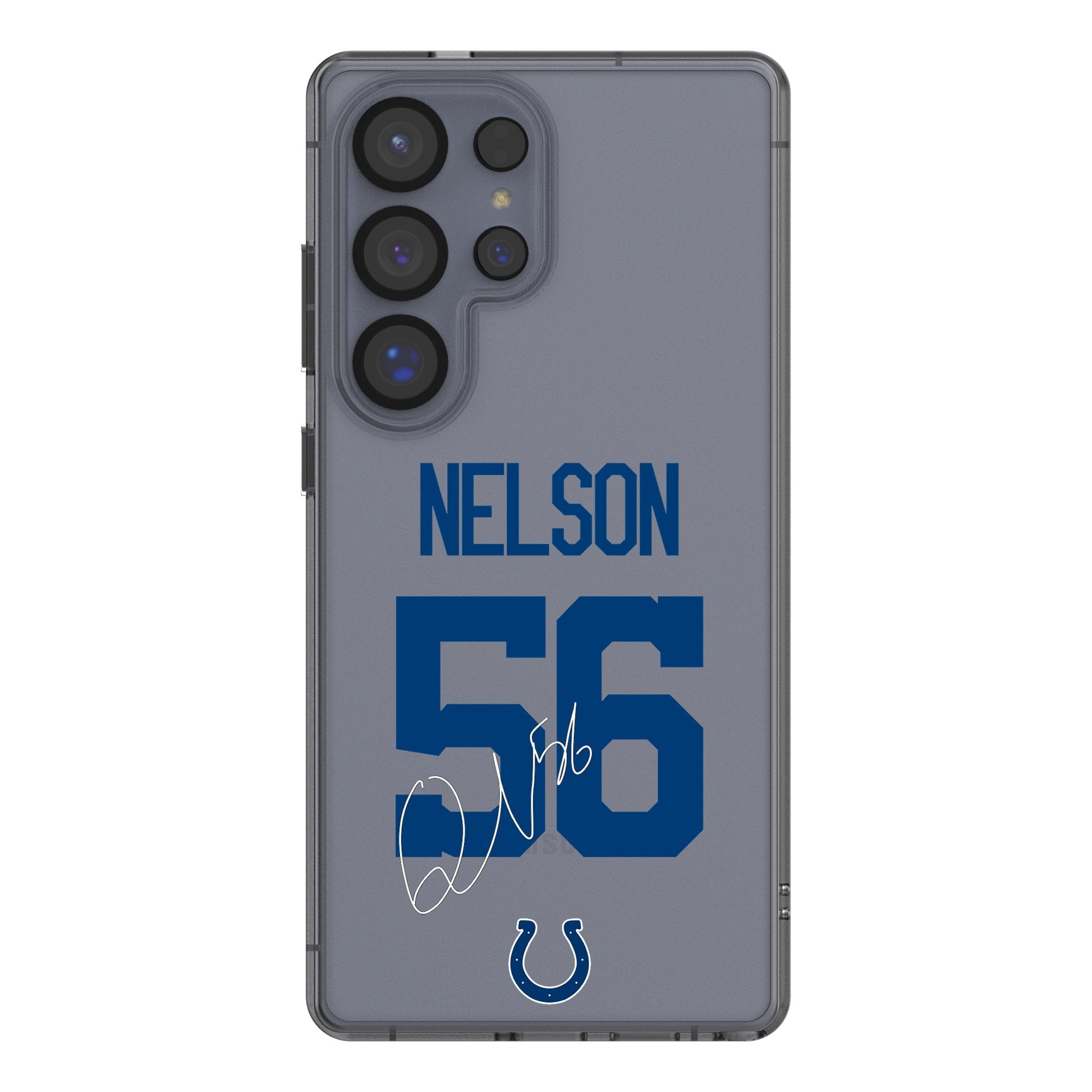 Quenton Nelson Indianapolis Colts 56 Game Tactic Clear Phone Case for Samsung Galaxy - Sports Gifts, Sports Memorabilia, Sports Collectibles, Fan Shop