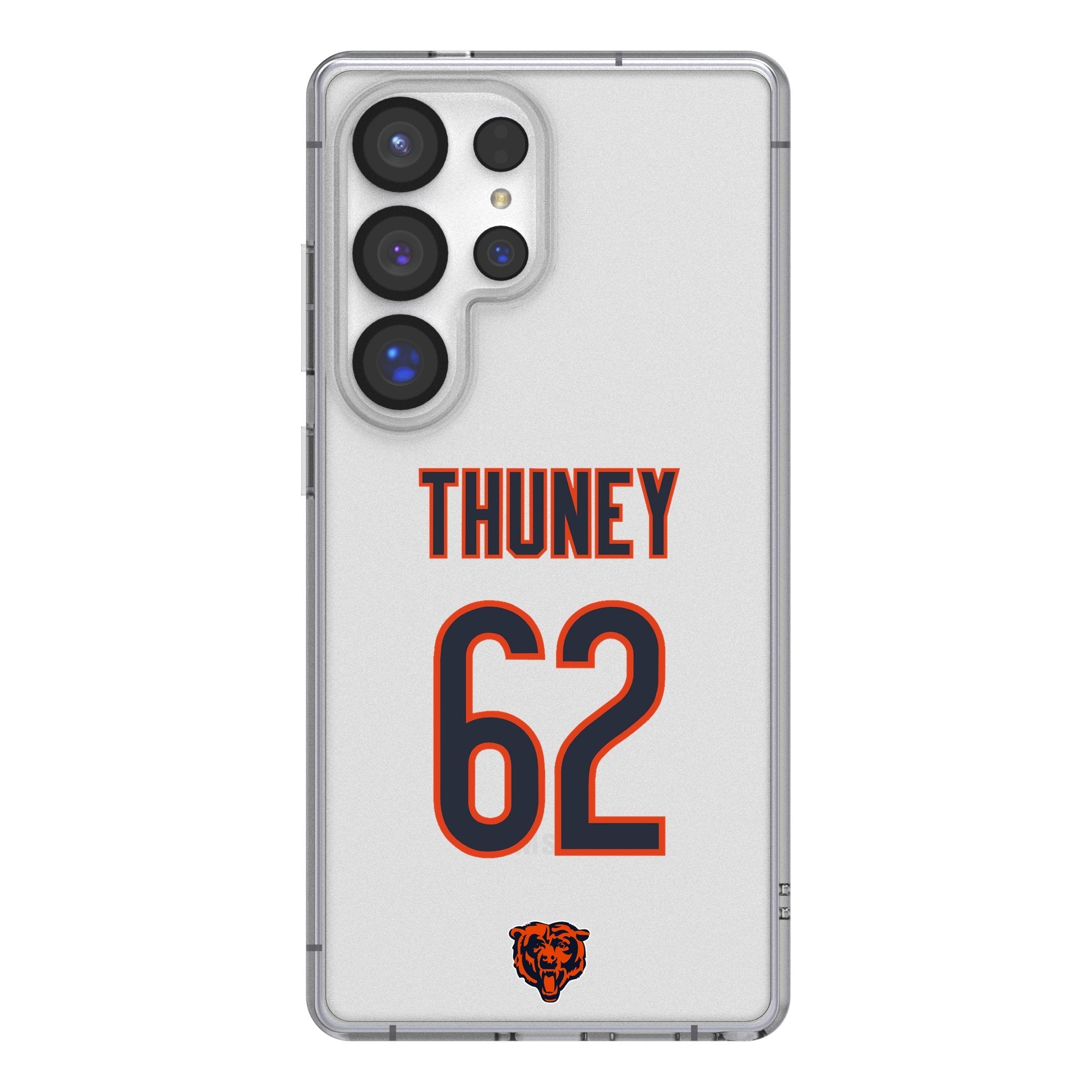Joe Thuney Chicago Bears 62 Game Tactic Clear Phone Case for Samsung Galaxy - Sports Gifts, Sports Memorabilia, Sports Collectibles, Fan Shop