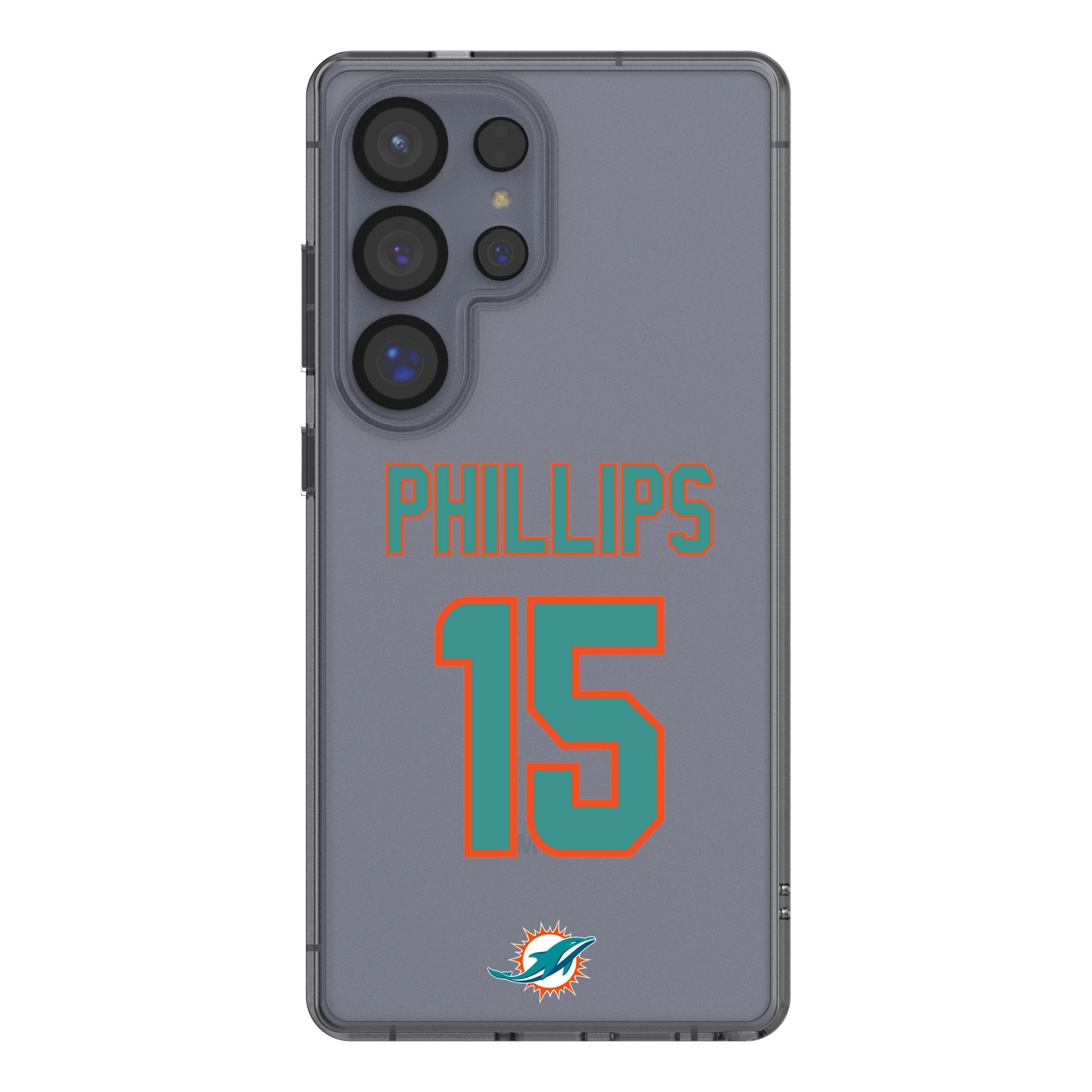 Jaelan Phillips Miami Dolphins 15 Game Tactic Clear Phone Case for Samsung Galaxy - Sports Gifts, Sports Memorabilia, Sports Collectibles, Fan Shop