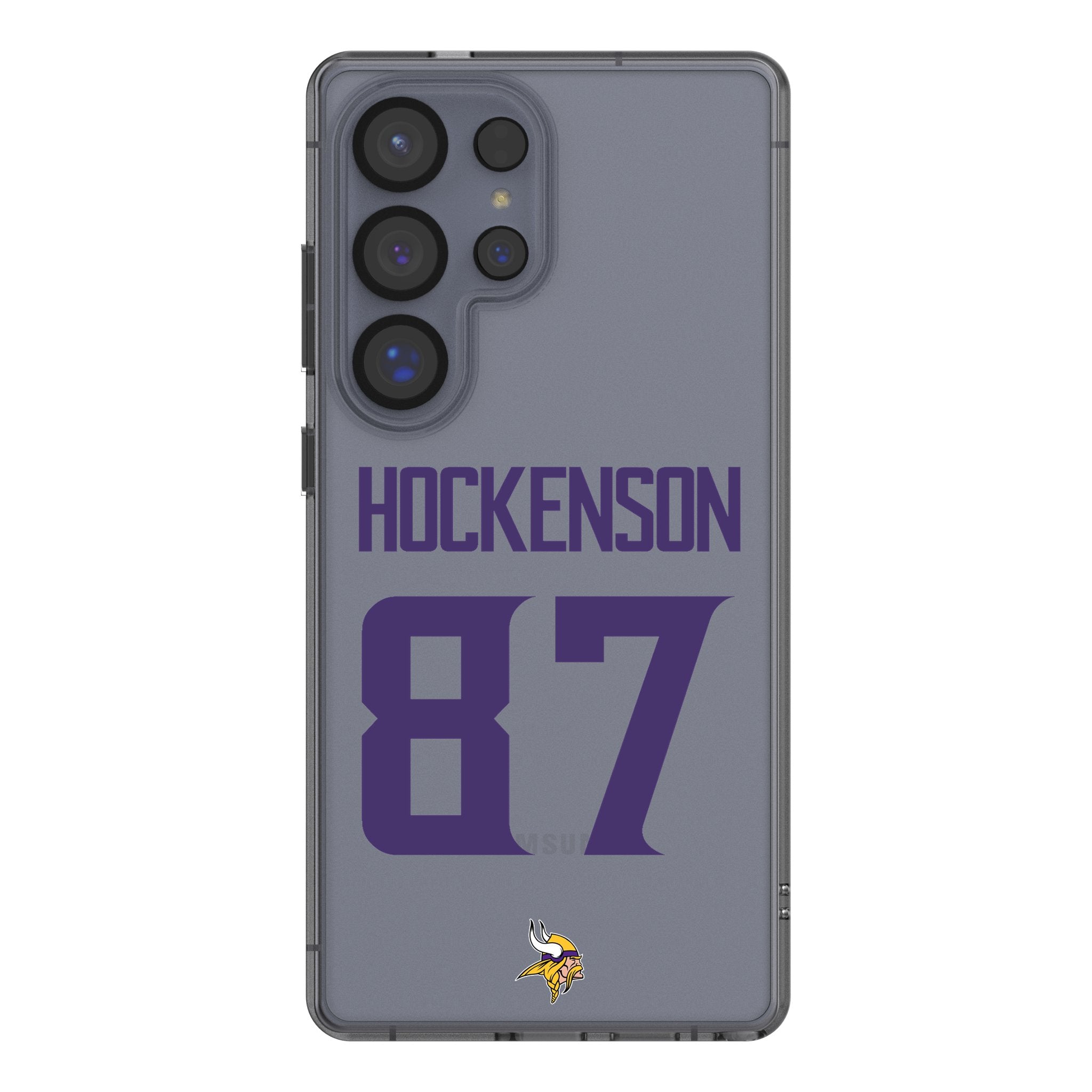 T.J. Hockenson Minnesota Vikings 87 Game Tactic Clear Phone Case for Samsung Galaxy - Sports Gifts, Sports Memorabilia, Sports Collectibles, Fan Shop