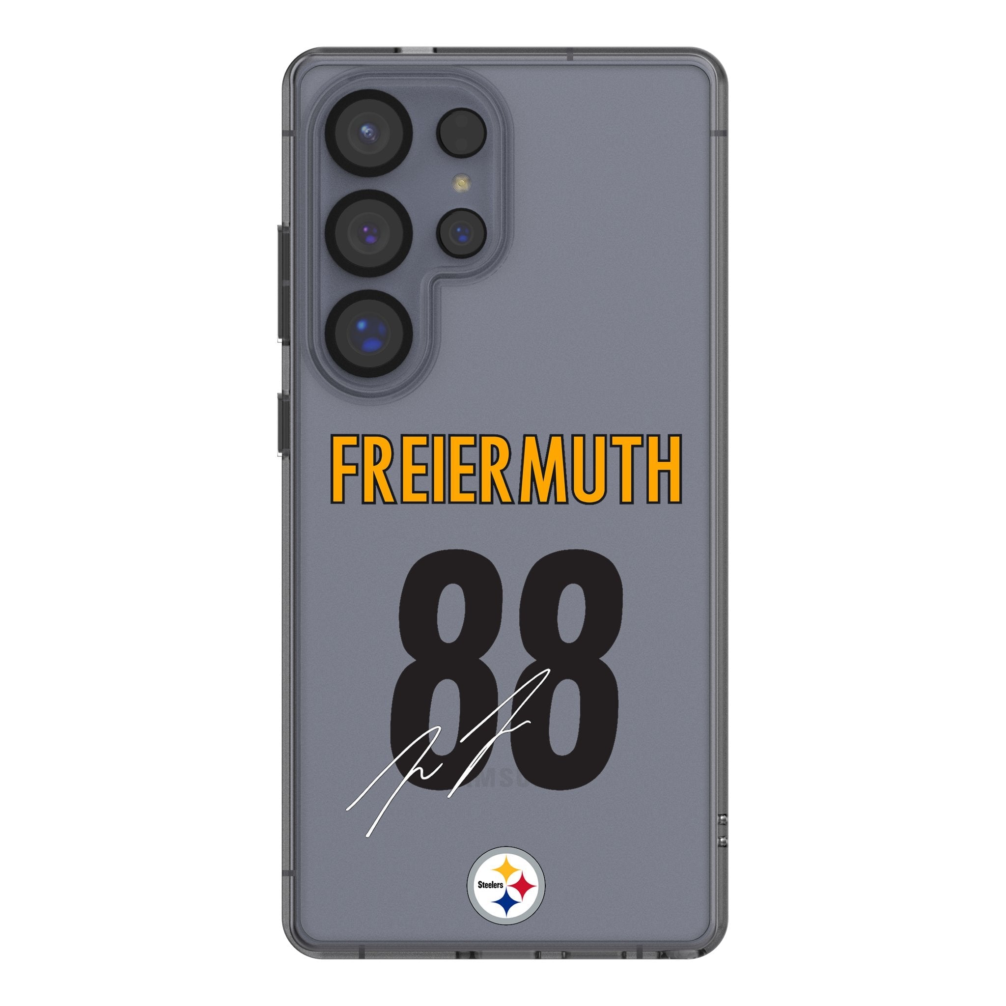 Pat Freiermuth Pittsburgh Steelers 88 Game Tactic Clear Phone Case for Samsung Galaxy - Sports Gifts, Sports Memorabilia, Sports Collectibles, Fan Shop