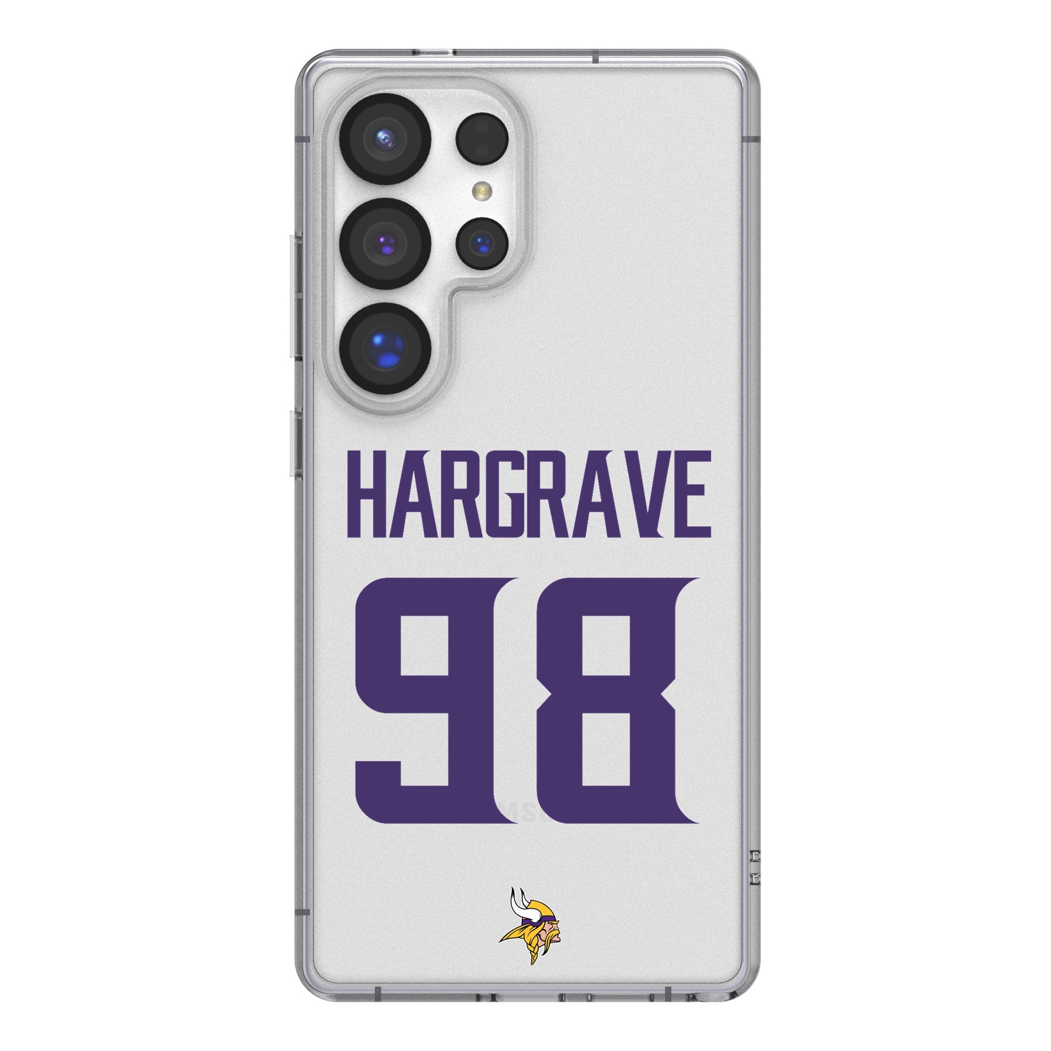 Javon Hargrave Minnesota Vikings 98 Game Tactic Clear Phone Case for Samsung Galaxy - Sports Gifts, Sports Memorabilia, Sports Collectibles, Fan Shop