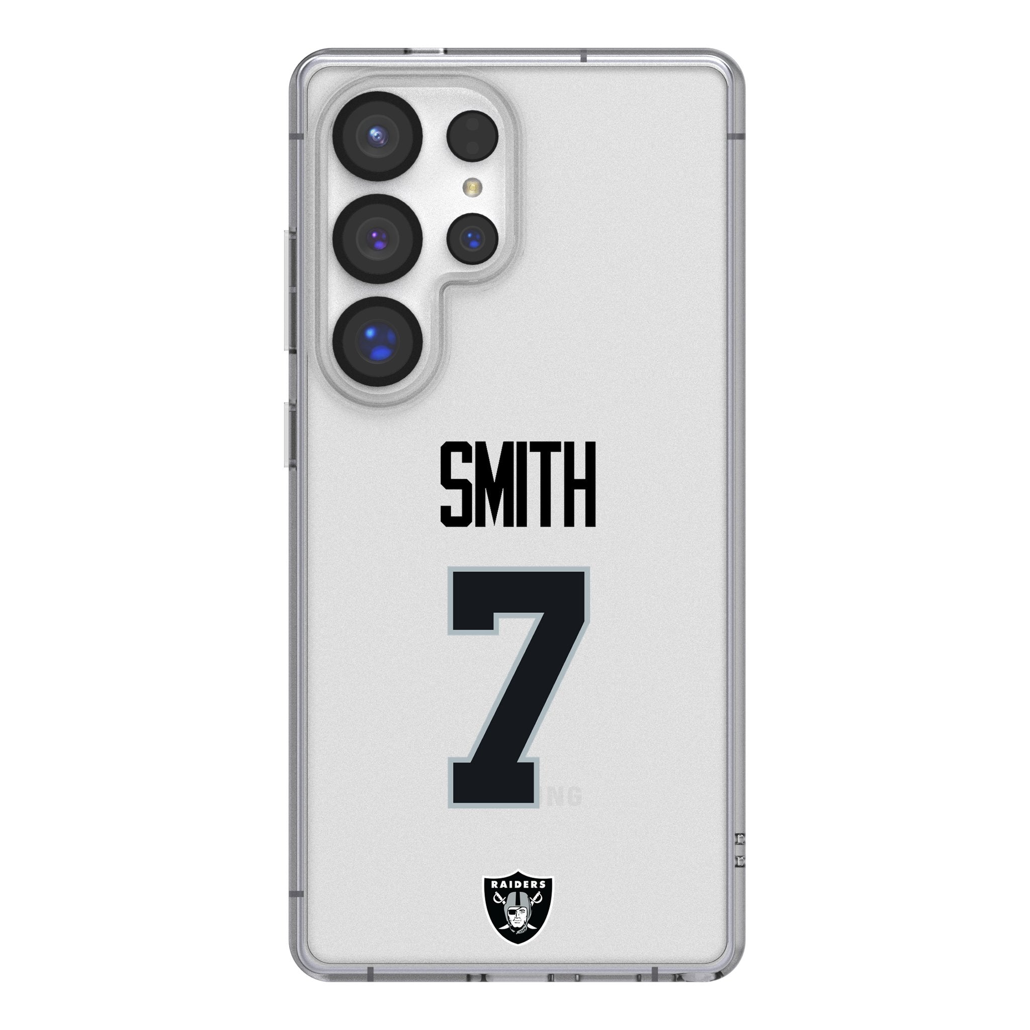 Geno Smith Las Vegas Raiders 7 Game Tactic Clear Phone Case for Samsung Galaxy - Sports Gifts, Sports Memorabilia, Sports Collectibles, Fan Shop
