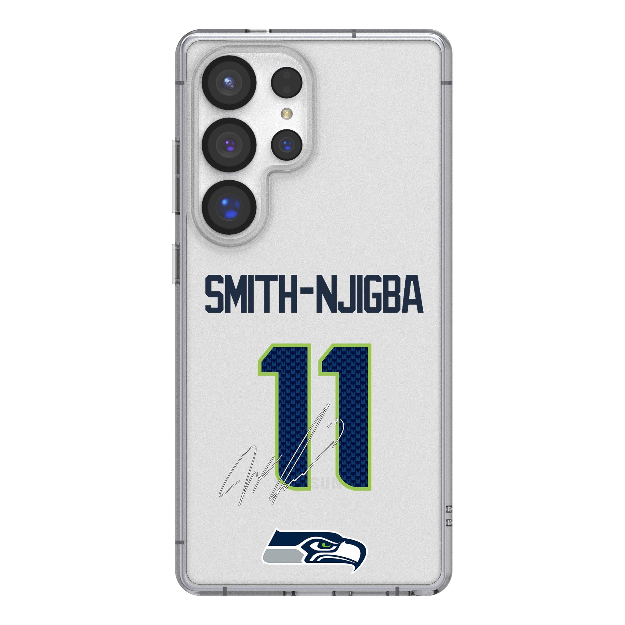 Jaxon Smith-Njigba Seattle Seahawks 11 Game Tactic Clear Phone Case for Samsung Galaxy - Sports Gifts, Sports Memorabilia, Sports Collectibles, Fan Shop
