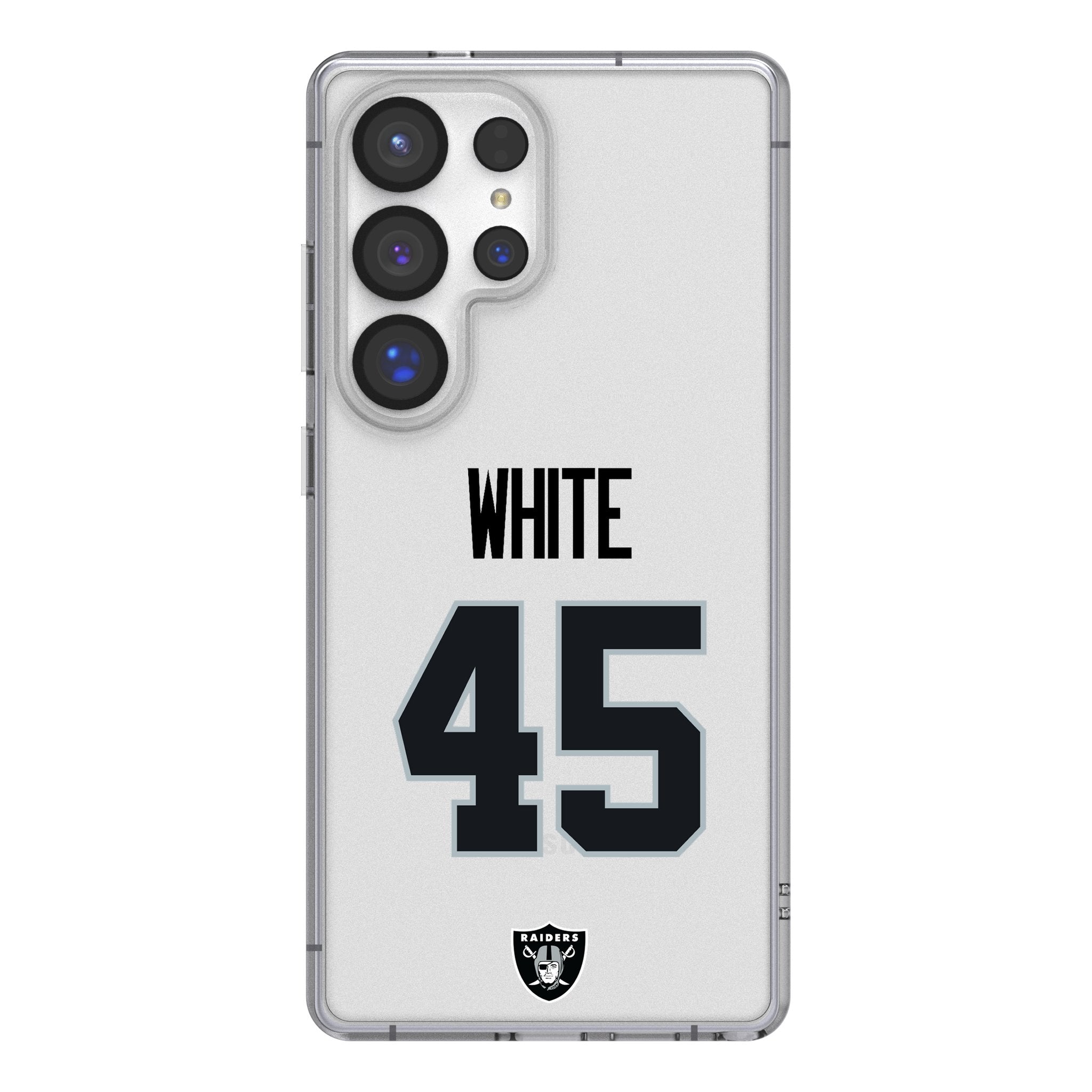 Devin White Las Vegas Raiders 45 Game Tactic Clear Phone Case for Samsung Galaxy - Sports Gifts, Sports Memorabilia, Sports Collectibles, Fan Shop