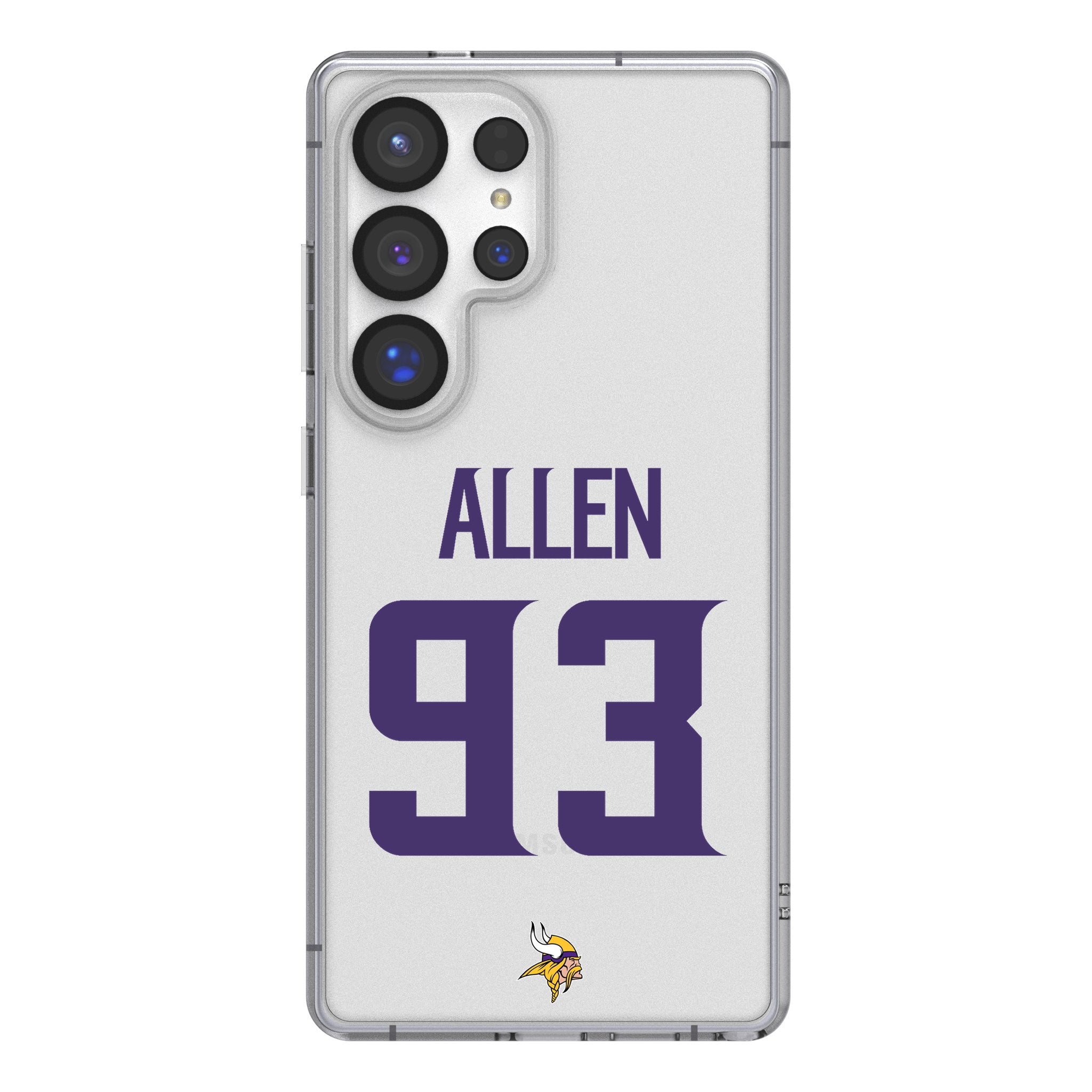 Jonathan Allen Minnesota Vikings 93 Game Tactic Clear Phone Case for Samsung Galaxy - Sports Gifts, Sports Memorabilia, Sports Collectibles, Fan Shop