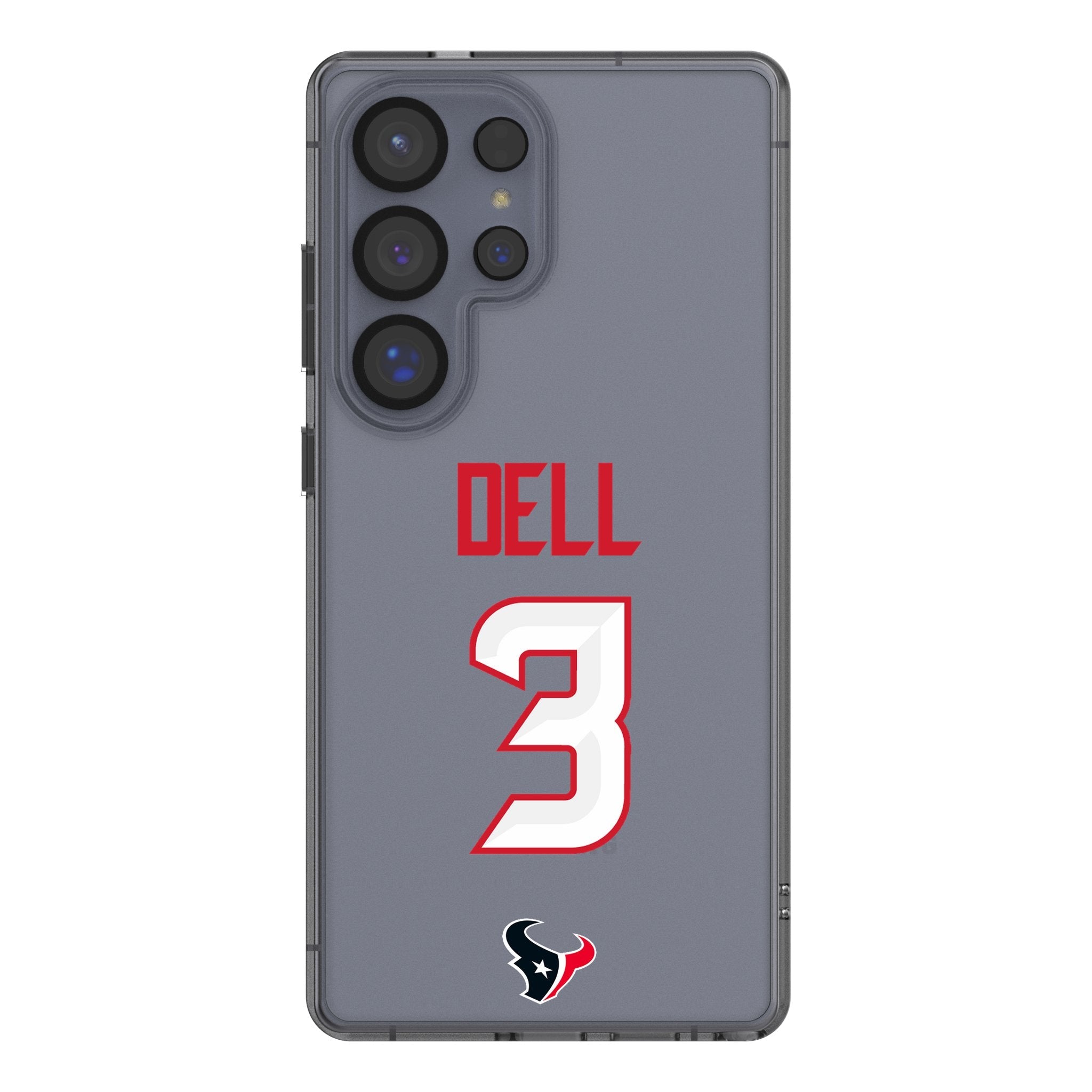 Tank Dell Houston Texans 3 Game Tactic Clear Phone Case for Samsung Galaxy - Sports Gifts, Sports Memorabilia, Sports Collectibles, Fan Shop