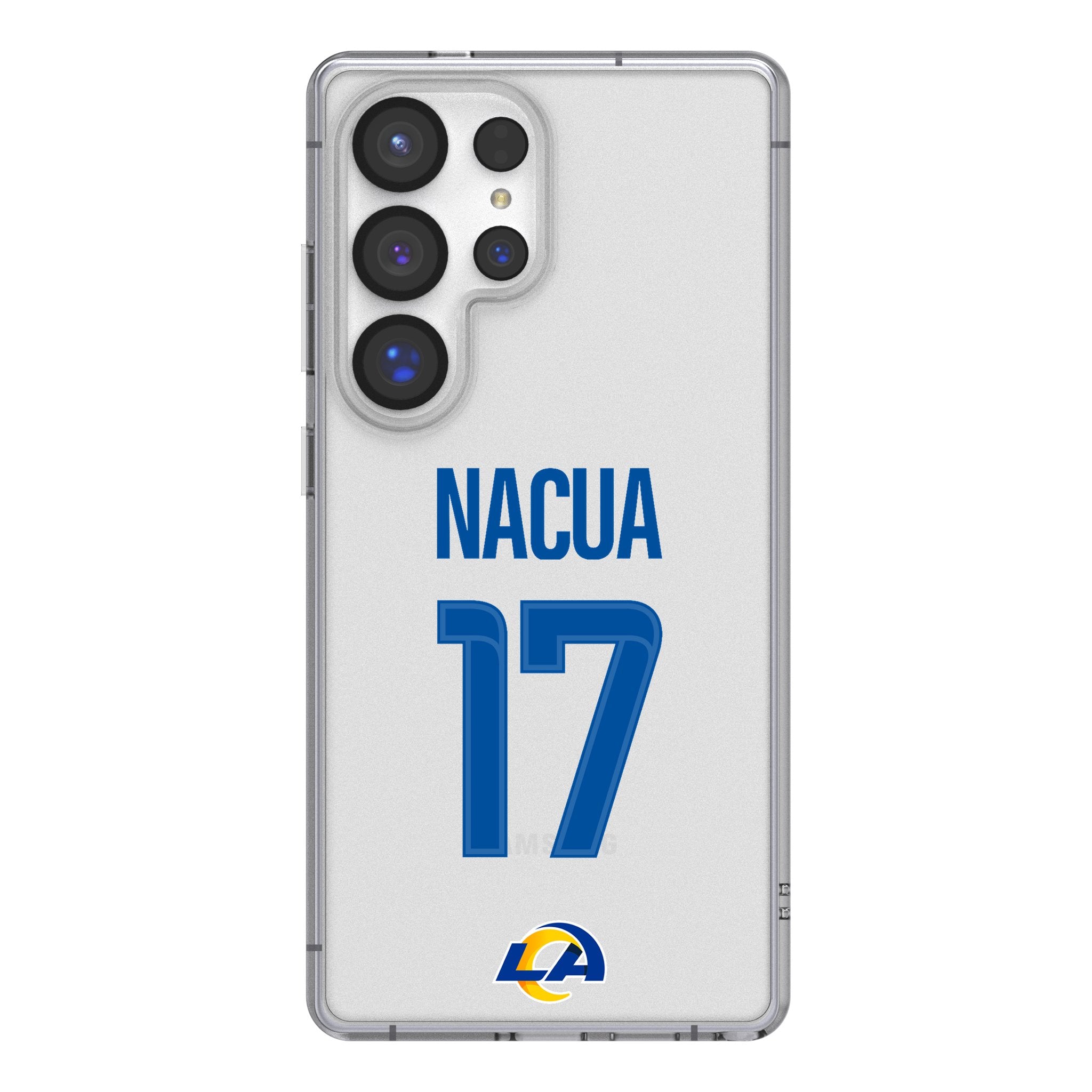 Puka Nacua Los Angeles Rams 17 Game Tactic Clear Phone Case for Samsung Galaxy - Sports Gifts, Sports Memorabilia, Sports Collectibles, Fan Shop