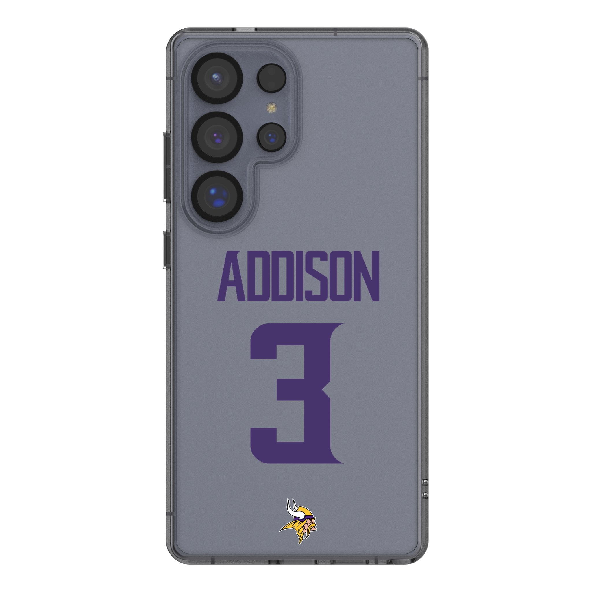 Jordan Addison Minnesota Vikings 3 Game Tactic Clear Phone Case for Samsung Galaxy - Sports Gifts, Sports Memorabilia, Sports Collectibles, Fan Shop