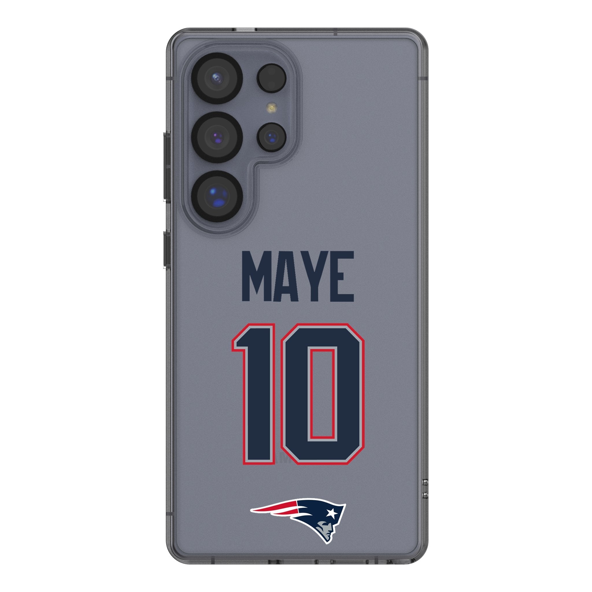 Drake Maye New England Patriots 10 Game Tactic Clear Phone Case for Samsung Galaxy - Sports Gifts, Sports Memorabilia, Sports Collectibles, Fan Shop