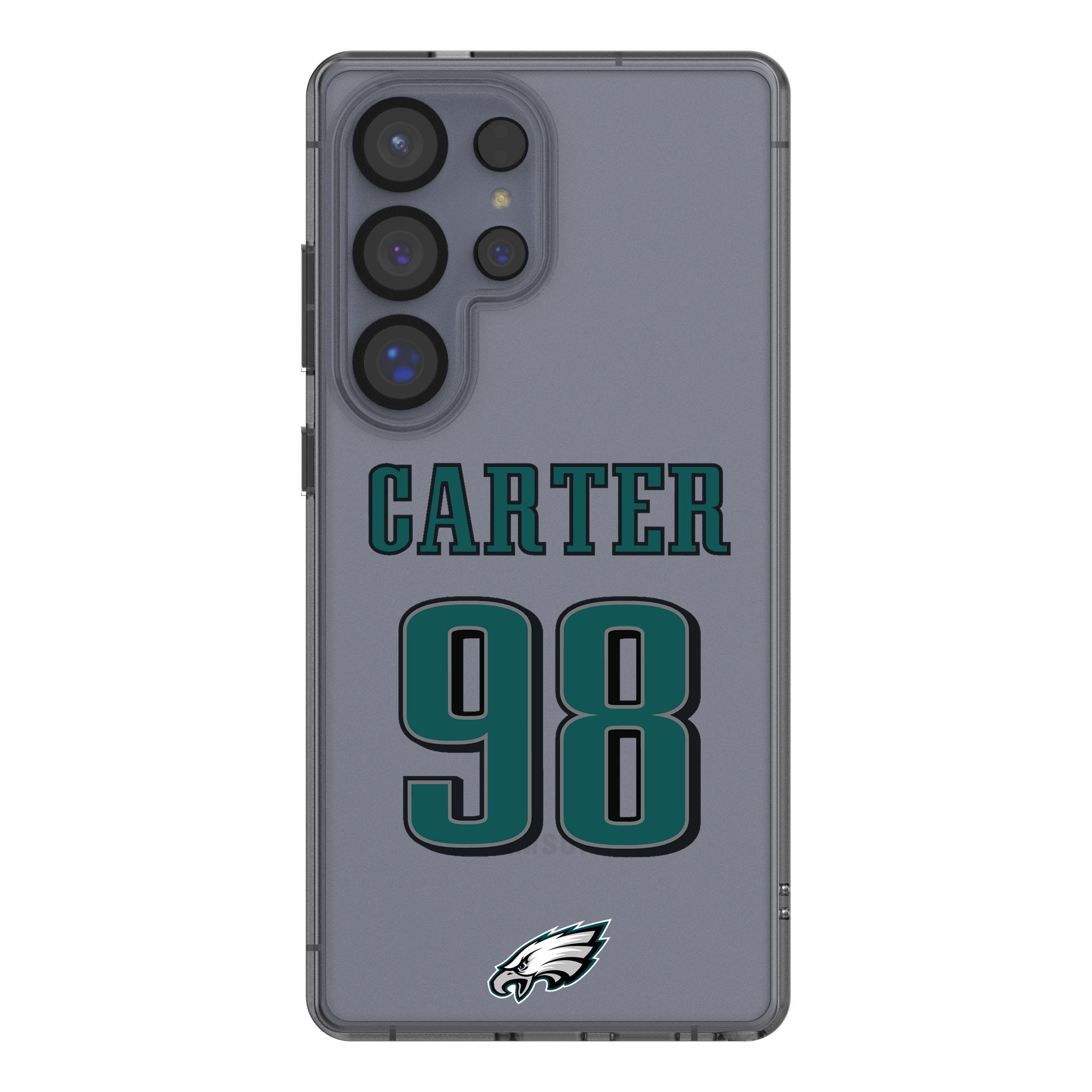 Jalen Carter Philadelphia Eagles 98 Game Tactic Clear Phone Case for Samsung Galaxy - Sports Gifts, Sports Memorabilia, Sports Collectibles, Fan Shop