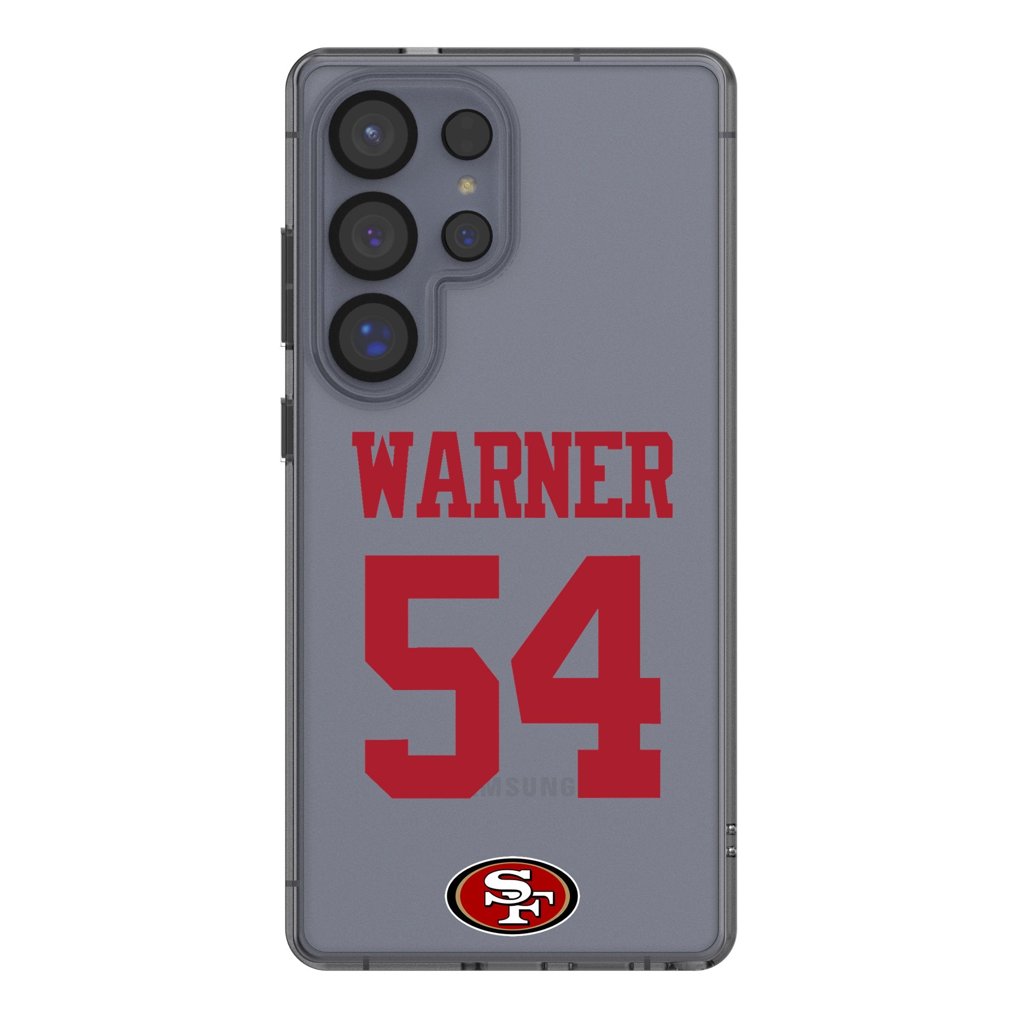 Fred Warner San Francisco 49ers 54 Game Tactic Clear Phone Case for Samsung Galaxy - Sports Gifts, Sports Memorabilia, Sports Collectibles, Fan Shop