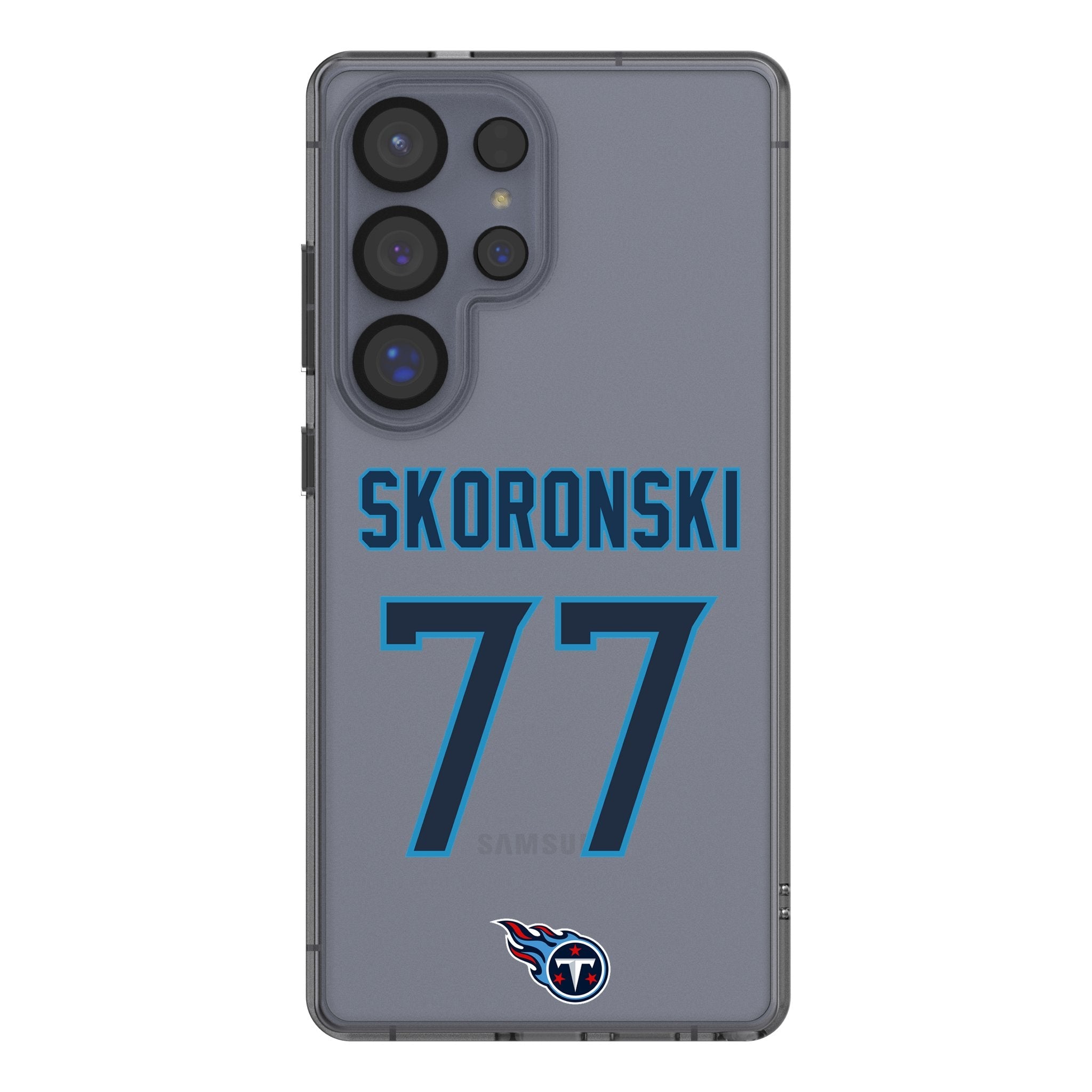 Peter Skoronski Tennessee Titans 77 Game Tactic Clear Phone Case for Samsung Galaxy - Sports Gifts, Sports Memorabilia, Sports Collectibles, Fan Shop
