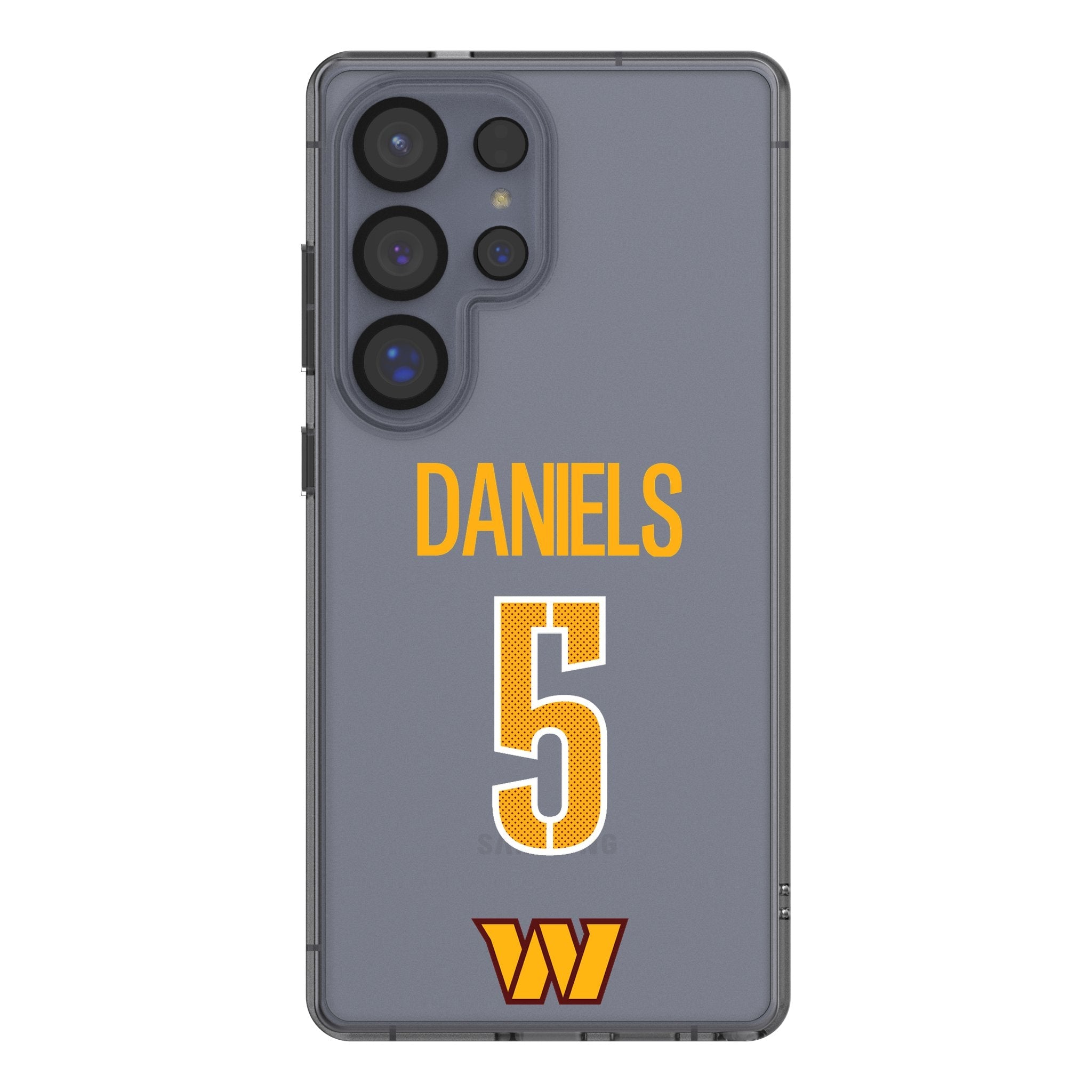 Jayden Daniels Washington Commanders 5 Game Tactic Clear Phone Case for Samsung Galaxy - Sports Gifts, Sports Memorabilia, Sports Collectibles, Fan Shop
