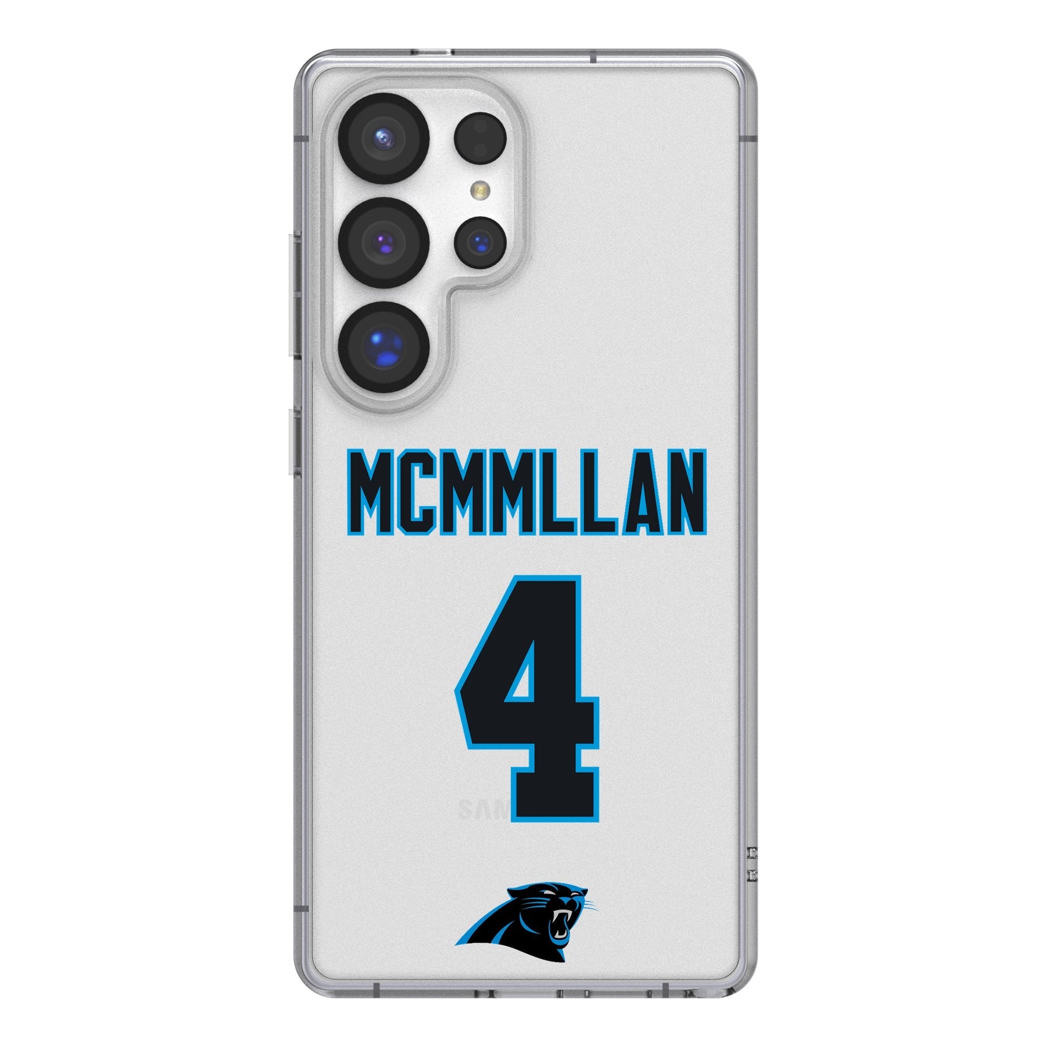 Tetairoa McMillan Carolina Panthers 4 Game Tactic Clear Phone Case for Samsung Galaxy - Sports Gifts, Sports Memorabilia, Sports Collectibles, Fan Shop