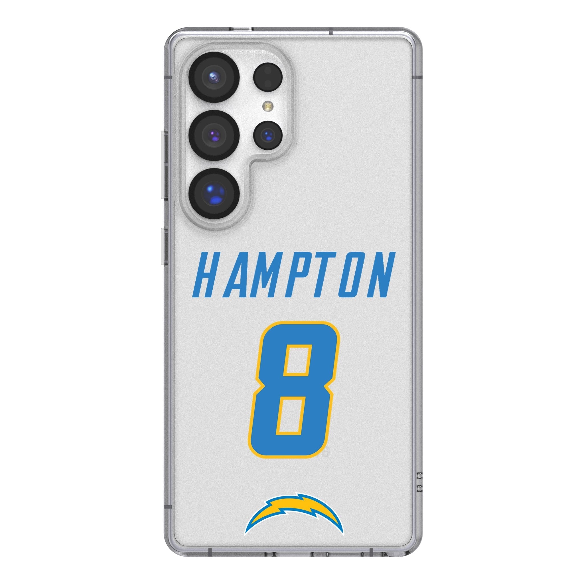 Omarion Hampton Los Angeles Chargers 8 Game Tactic Clear Phone Case for Samsung Galaxy - Sports Gifts, Sports Memorabilia, Sports Collectibles, Fan Shop