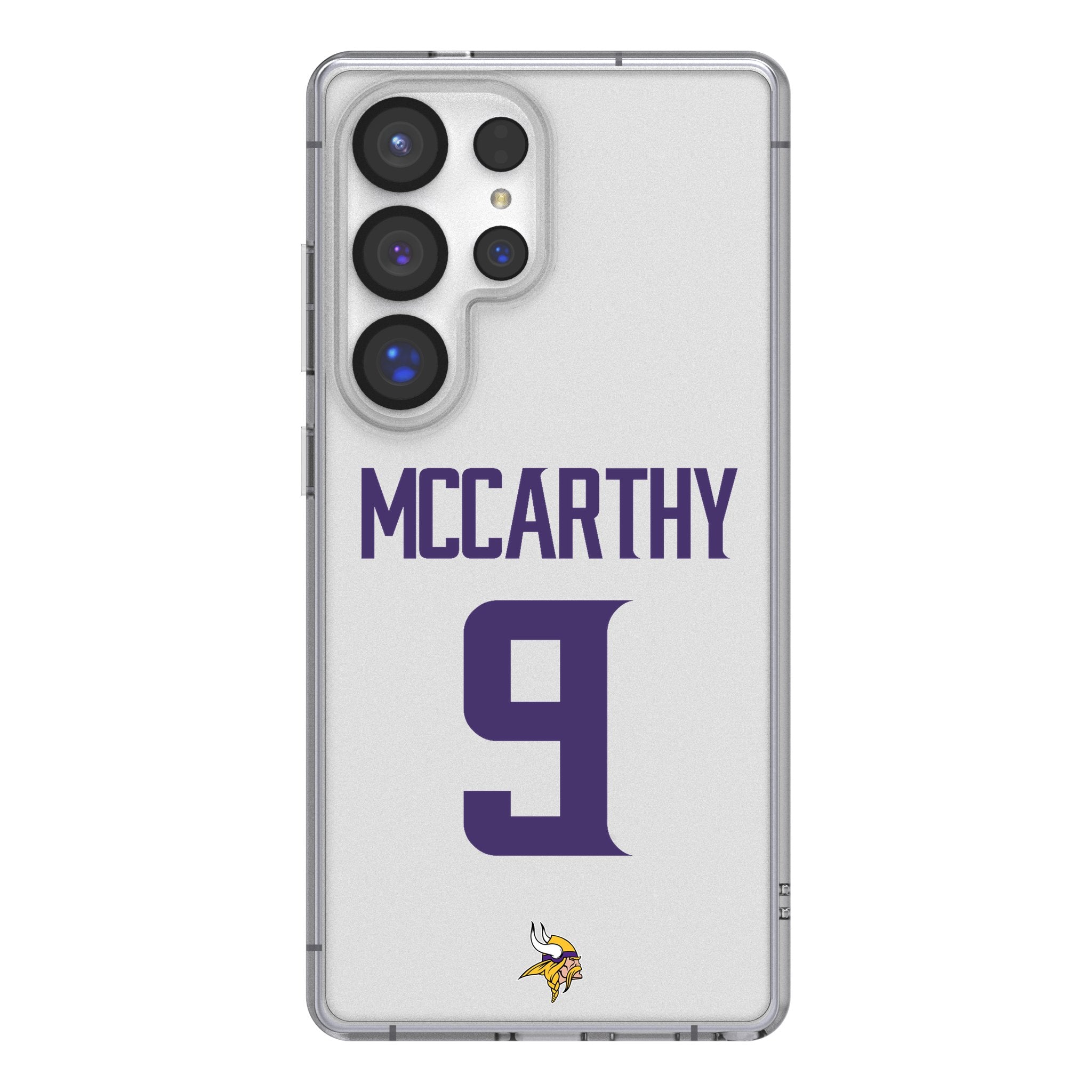 J.J. McCarthy Minnesota Vikings 9 Game Tactic Clear Phone Case for Samsung Galaxy - Sports Gifts, Sports Memorabilia, Sports Collectibles, Fan Shop